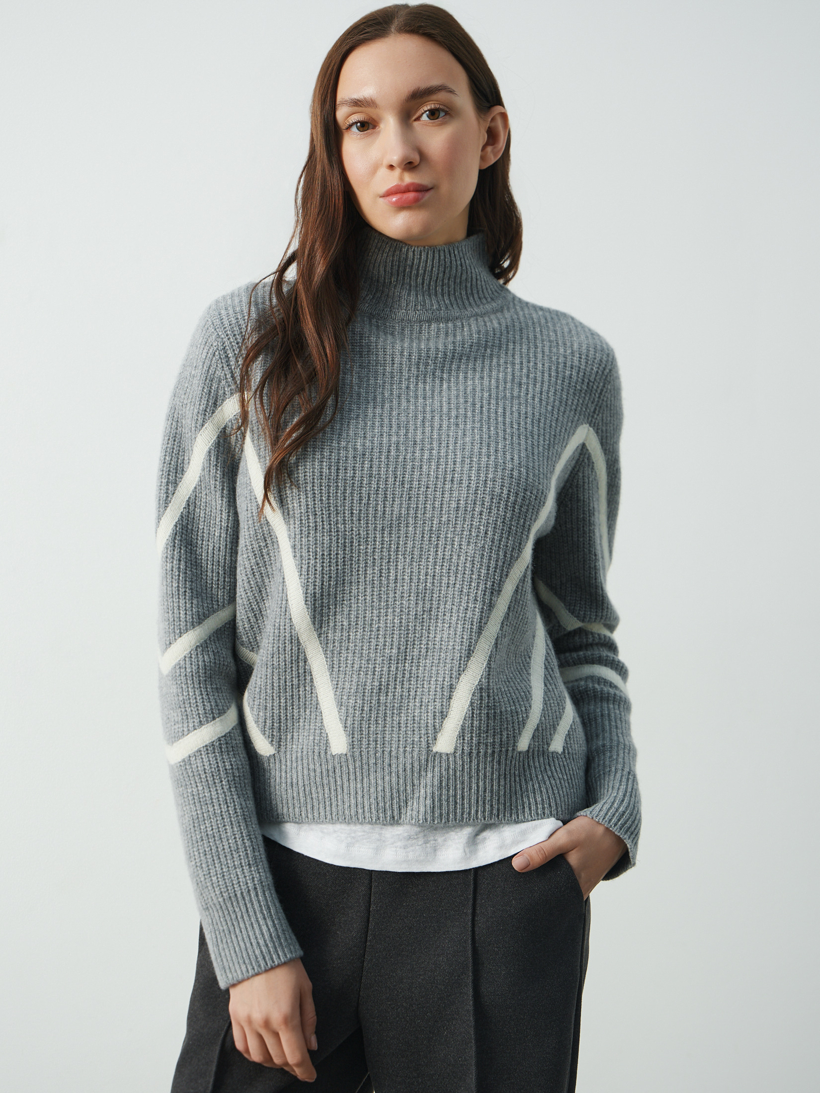 Женский свитер MAISON DAVID 3841786, серый