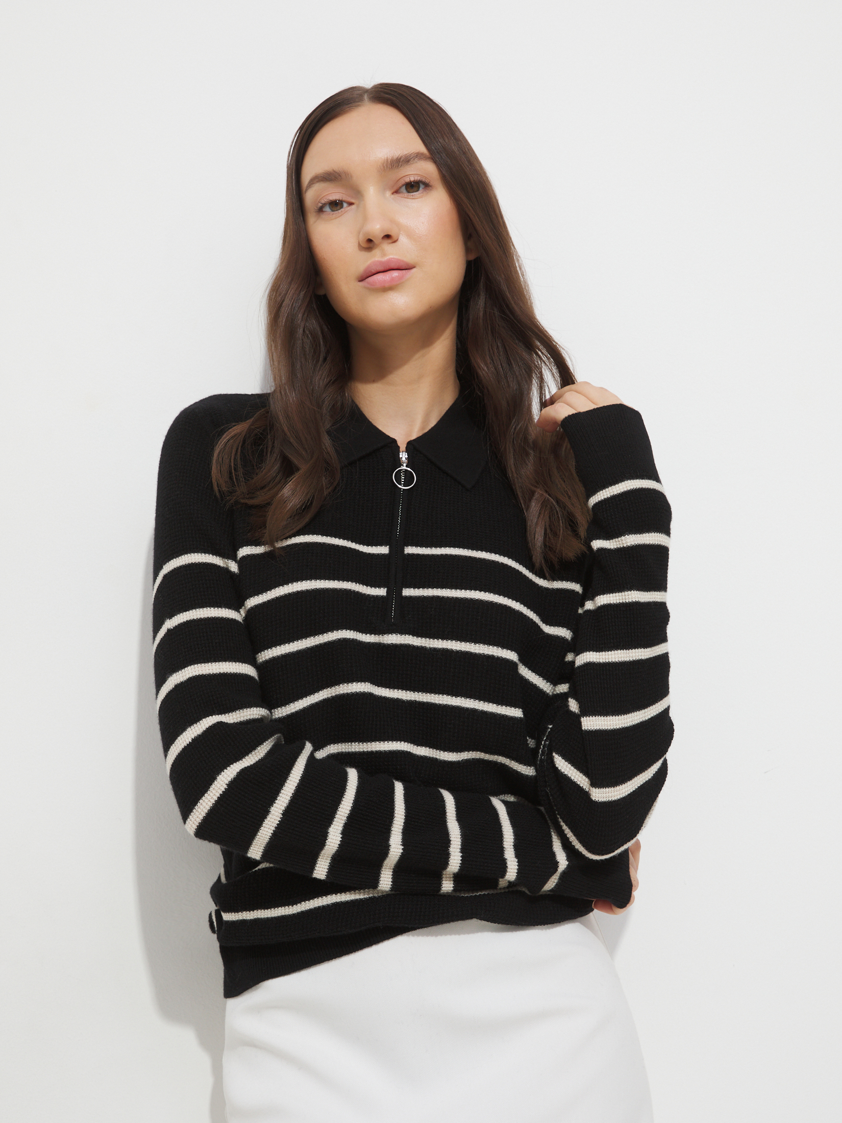 Женский джемпер поло MAISON DAVID 4332723, черный