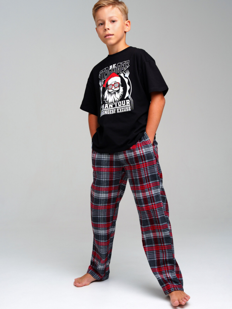 Фуфайка трикотажная для мальчиков (футболка) черный 42411002