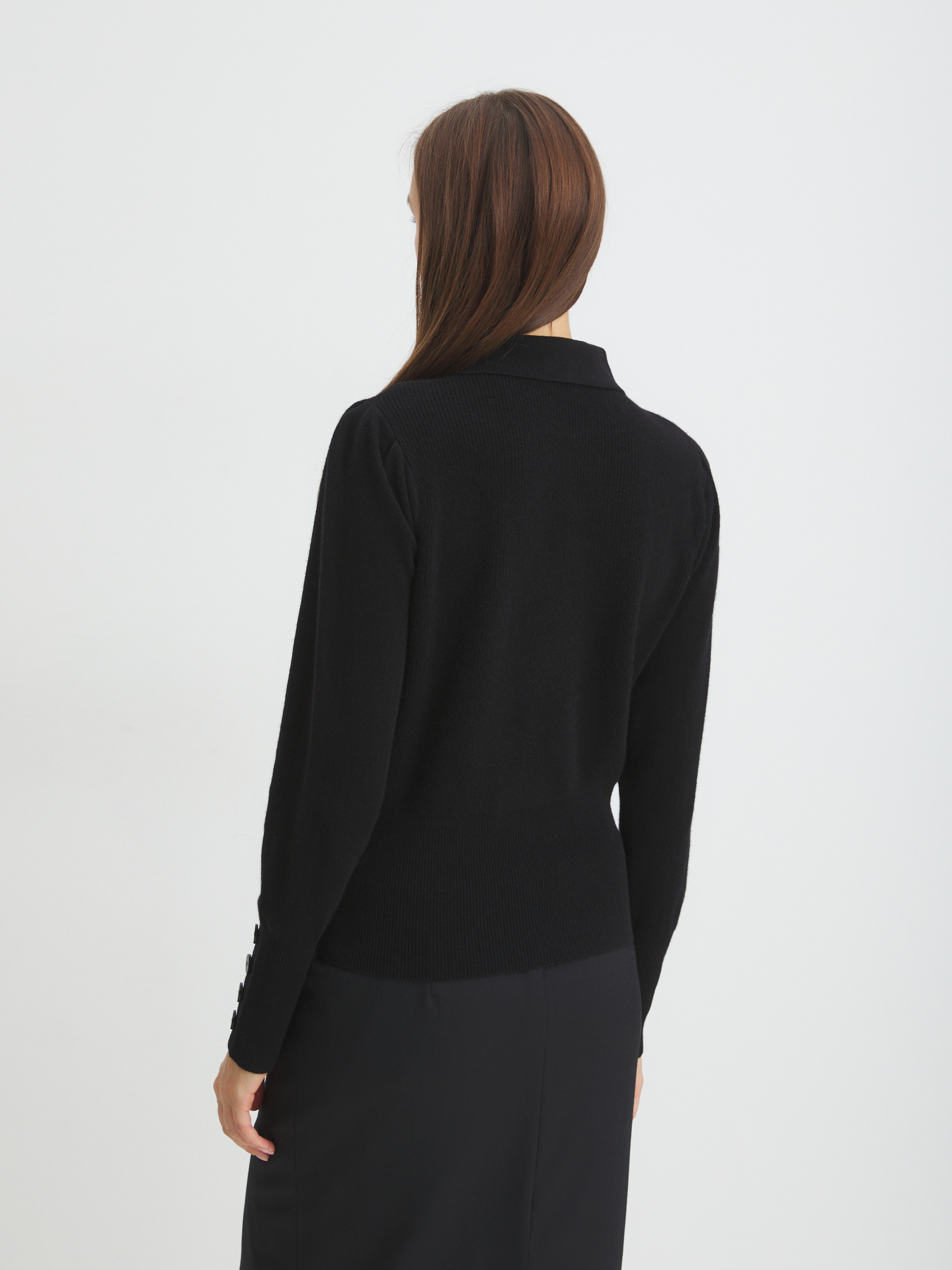 Женский джемпер поло MAISON DAVID 4273126, черный