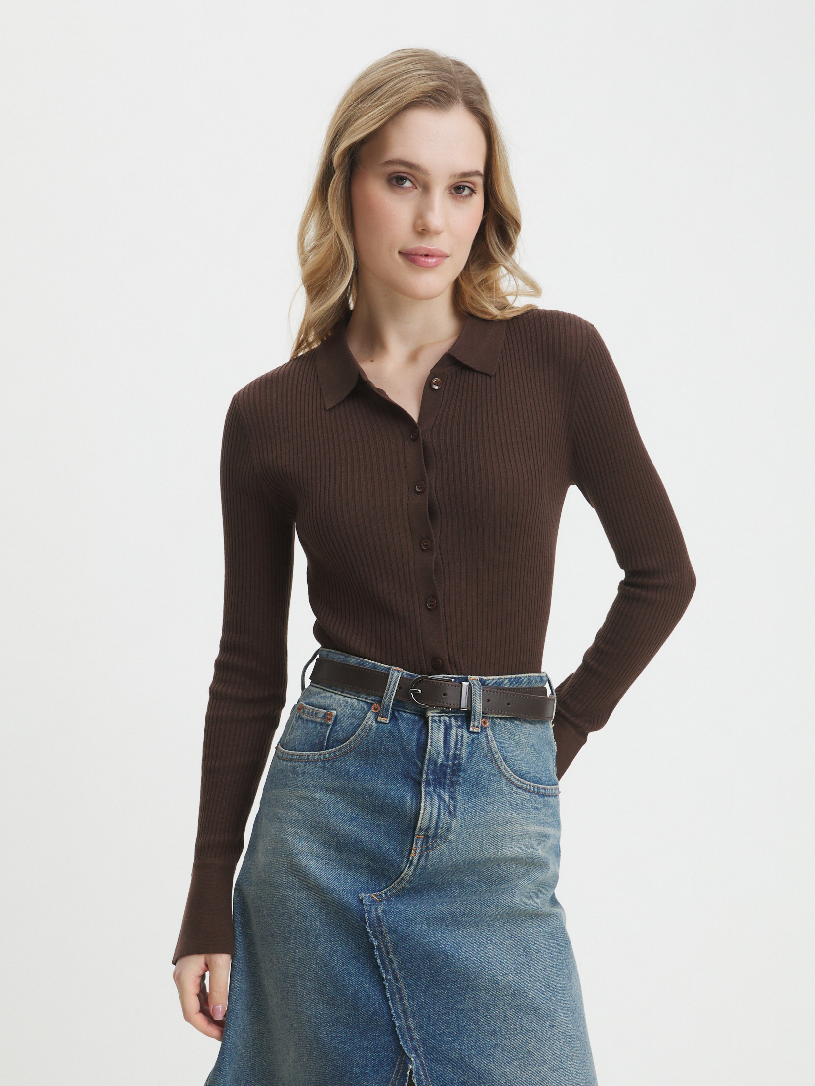 Женский кардиган MAISON DAVID 4451155, шоколадный