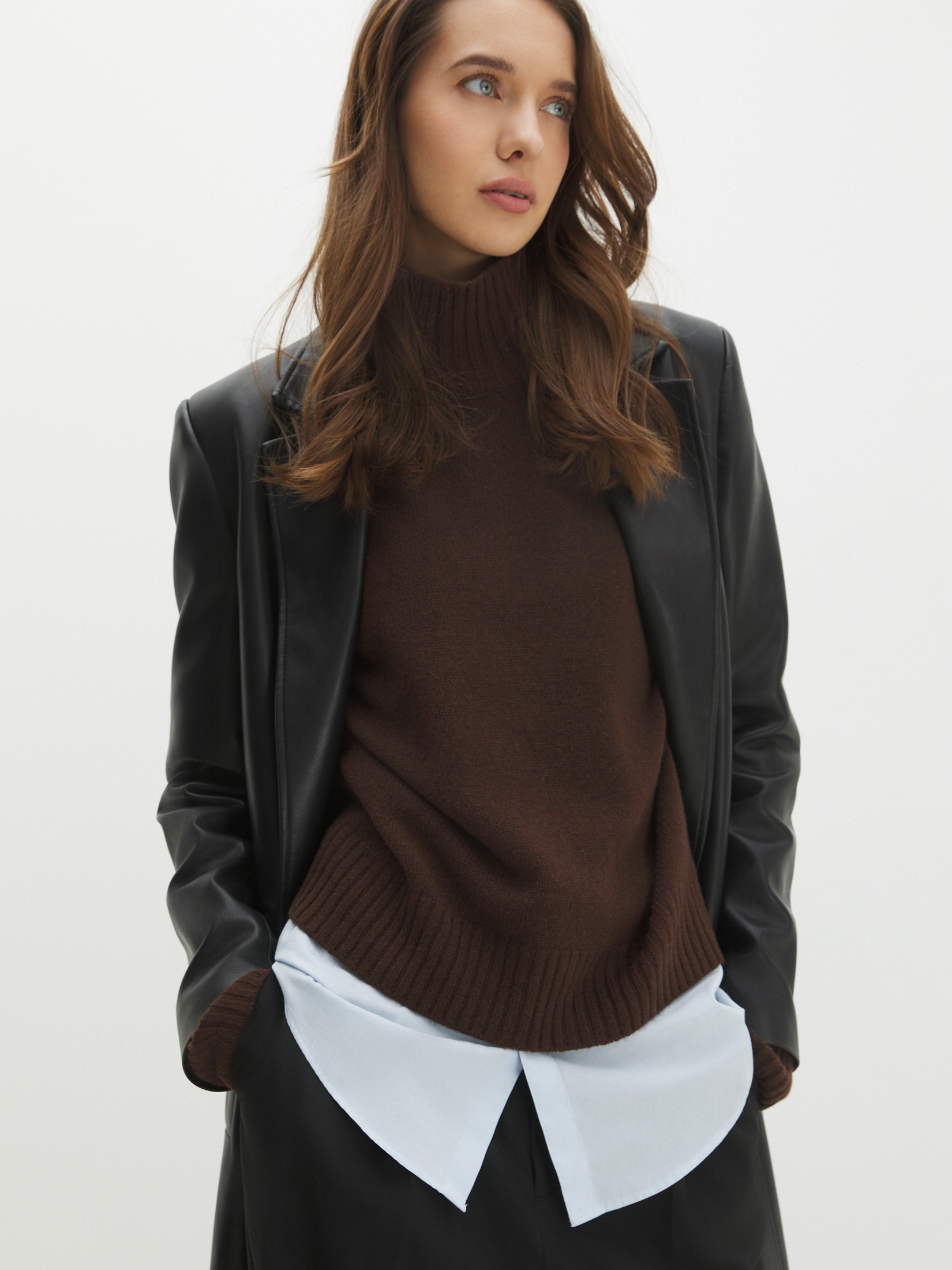 Женский свитер MAISON DAVID 4449991, шоколадный