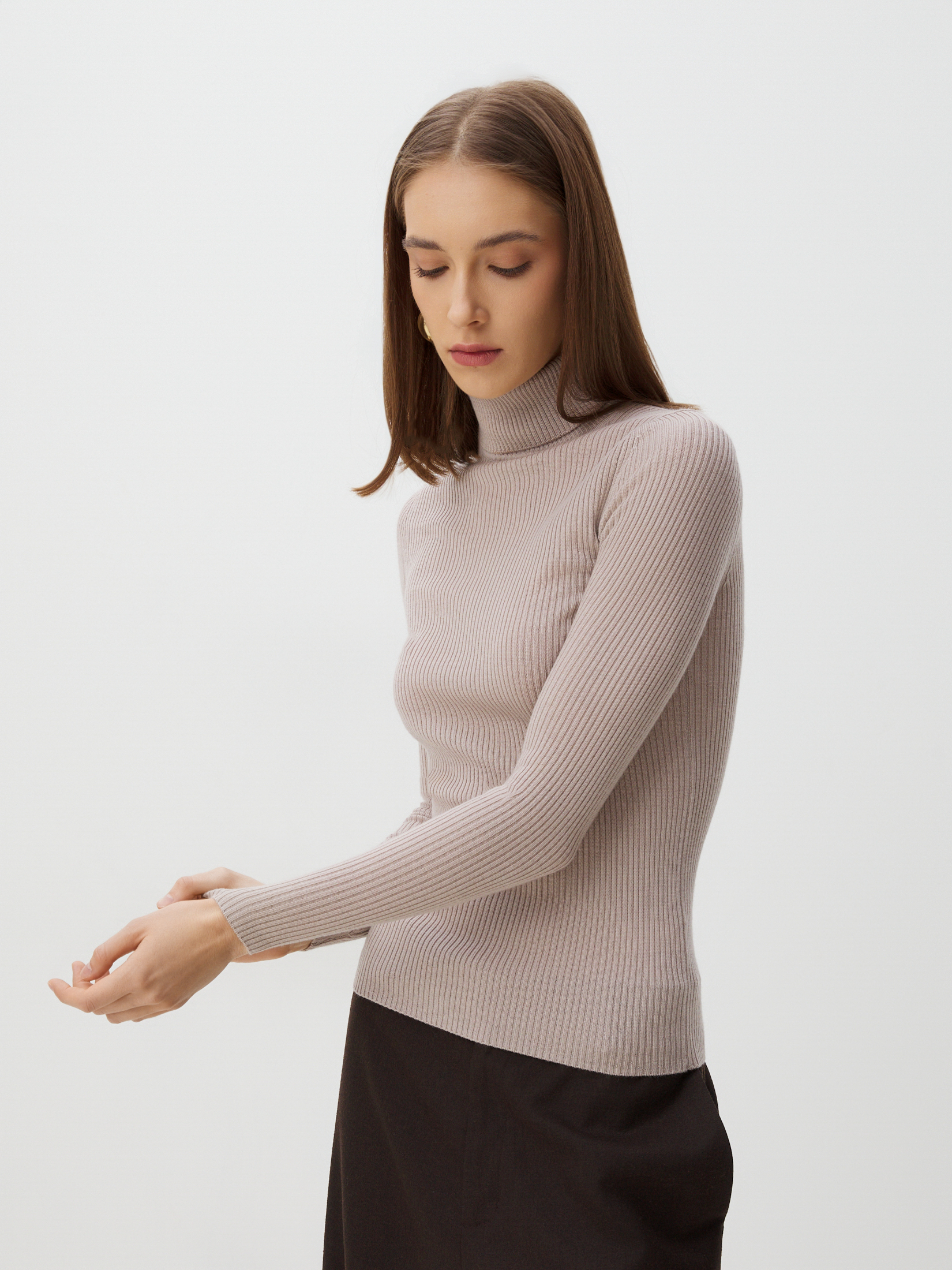 Женская водолазка MAISON DAVID 3348454, серо-коричневый