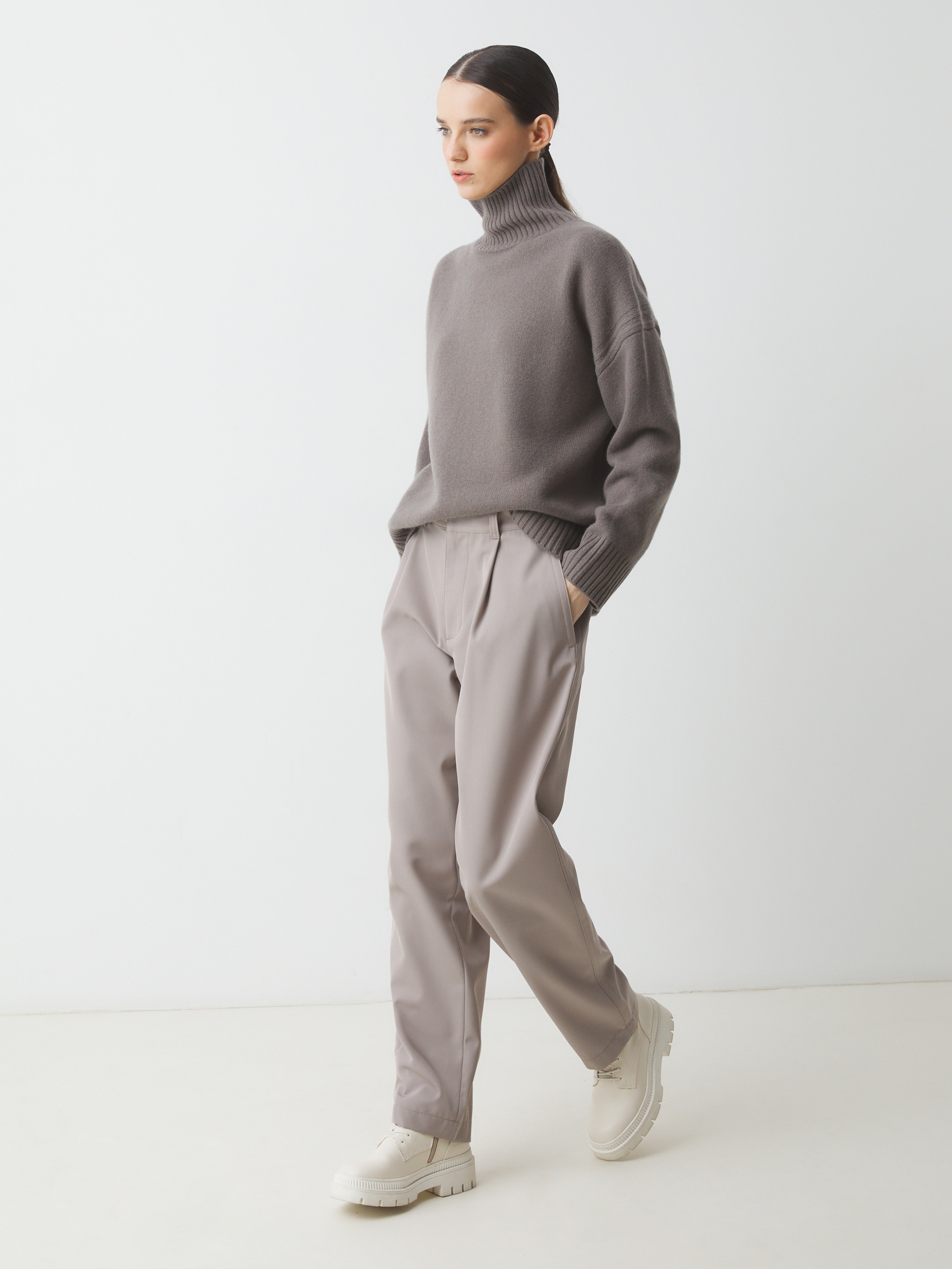 Женский свитер MAISON DAVID 4381753, коричневато-серый