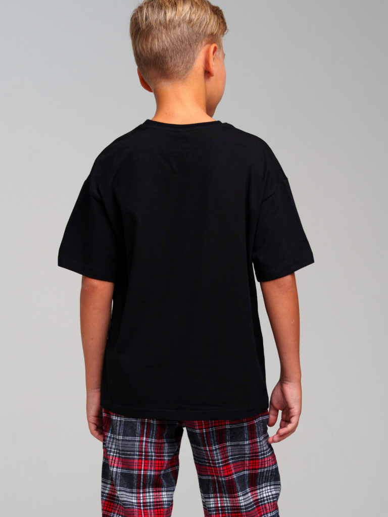 Фуфайка трикотажная для мальчиков (футболка) черный 42411002