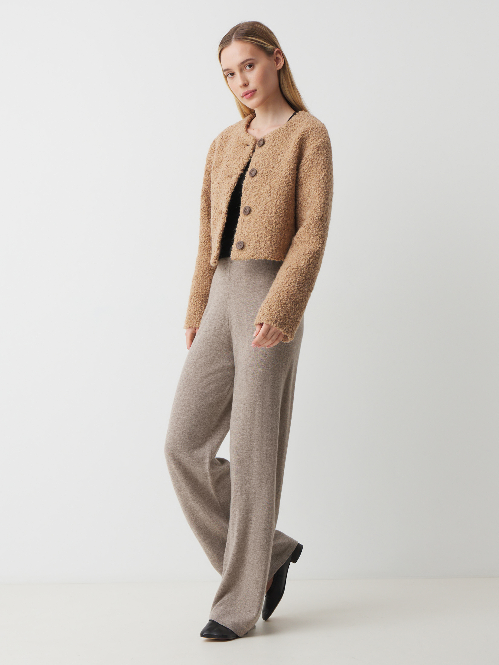 Женские широкие брюки MAISON DAVID 4491605, серо-бежевый