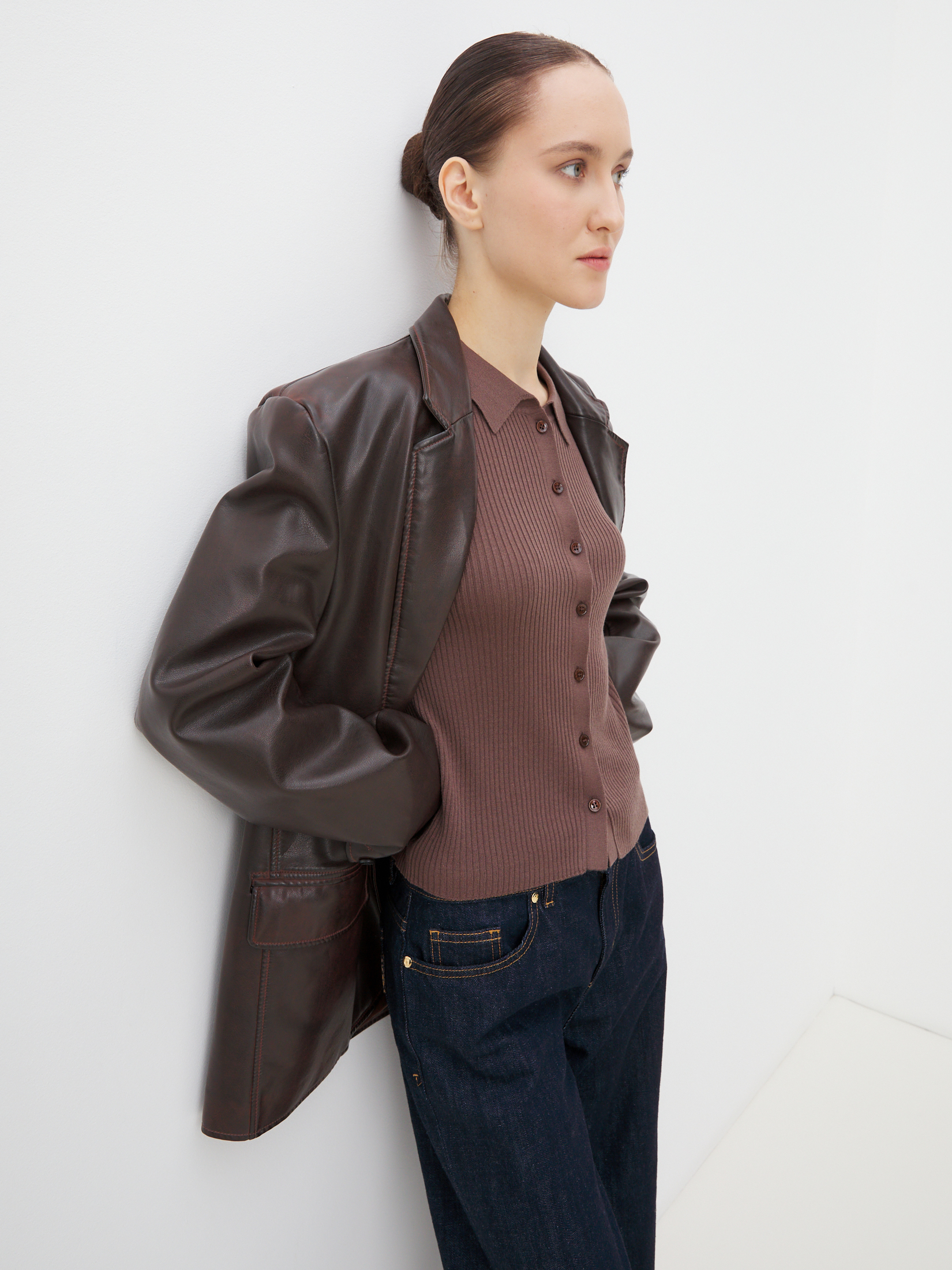 Женский кардиган MAISON DAVID 4451159, пыльно-коричневый