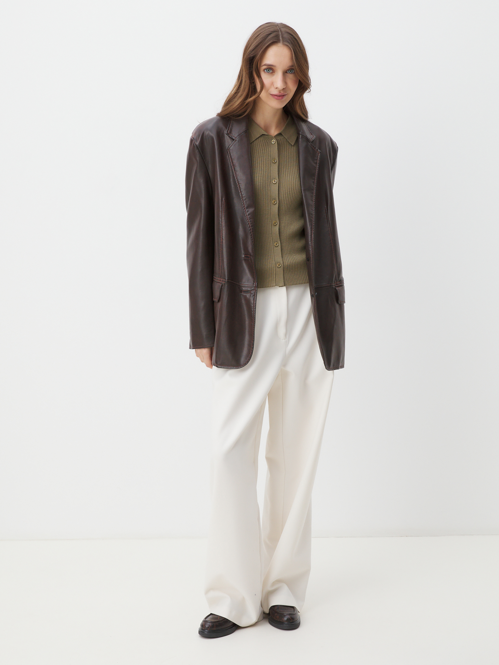 Женский кардиган MAISON DAVID 4451147, бежево-зеленый