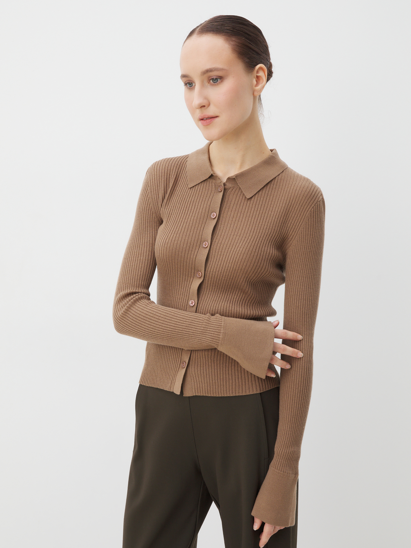 Женский кардиган MAISON DAVID 4451151, бежево-коричневый