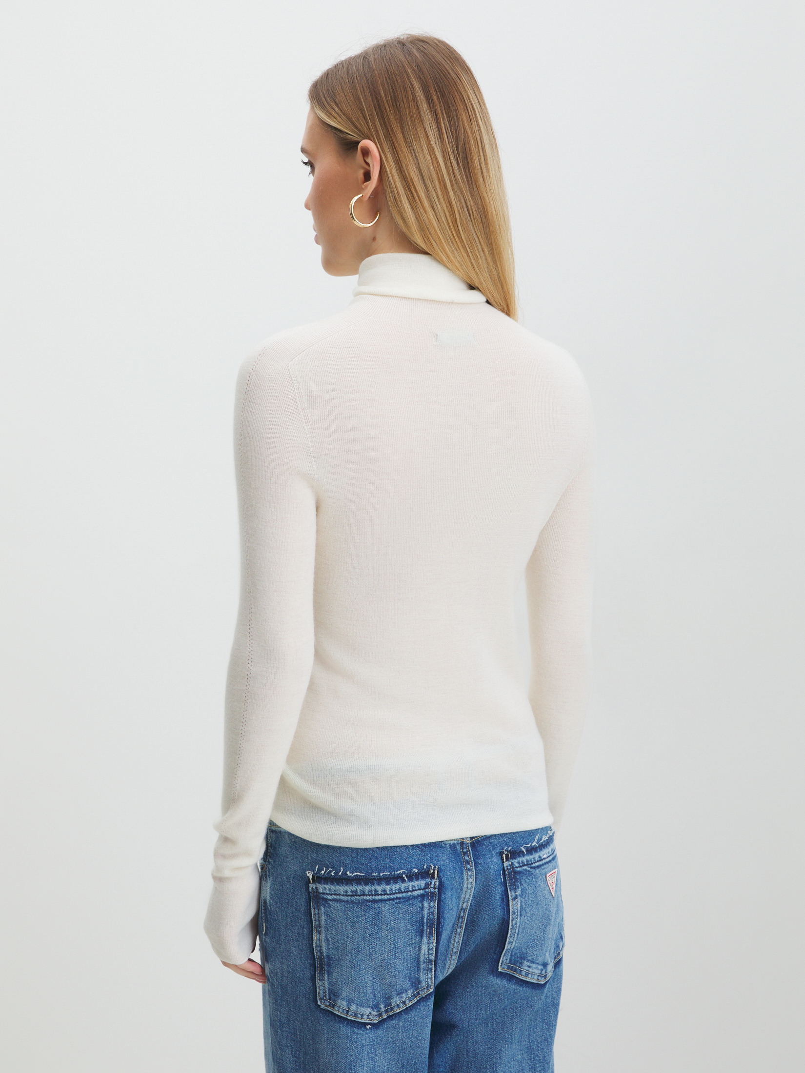 Женская бесшовная водолазка MAISON DAVID 4090138, белый