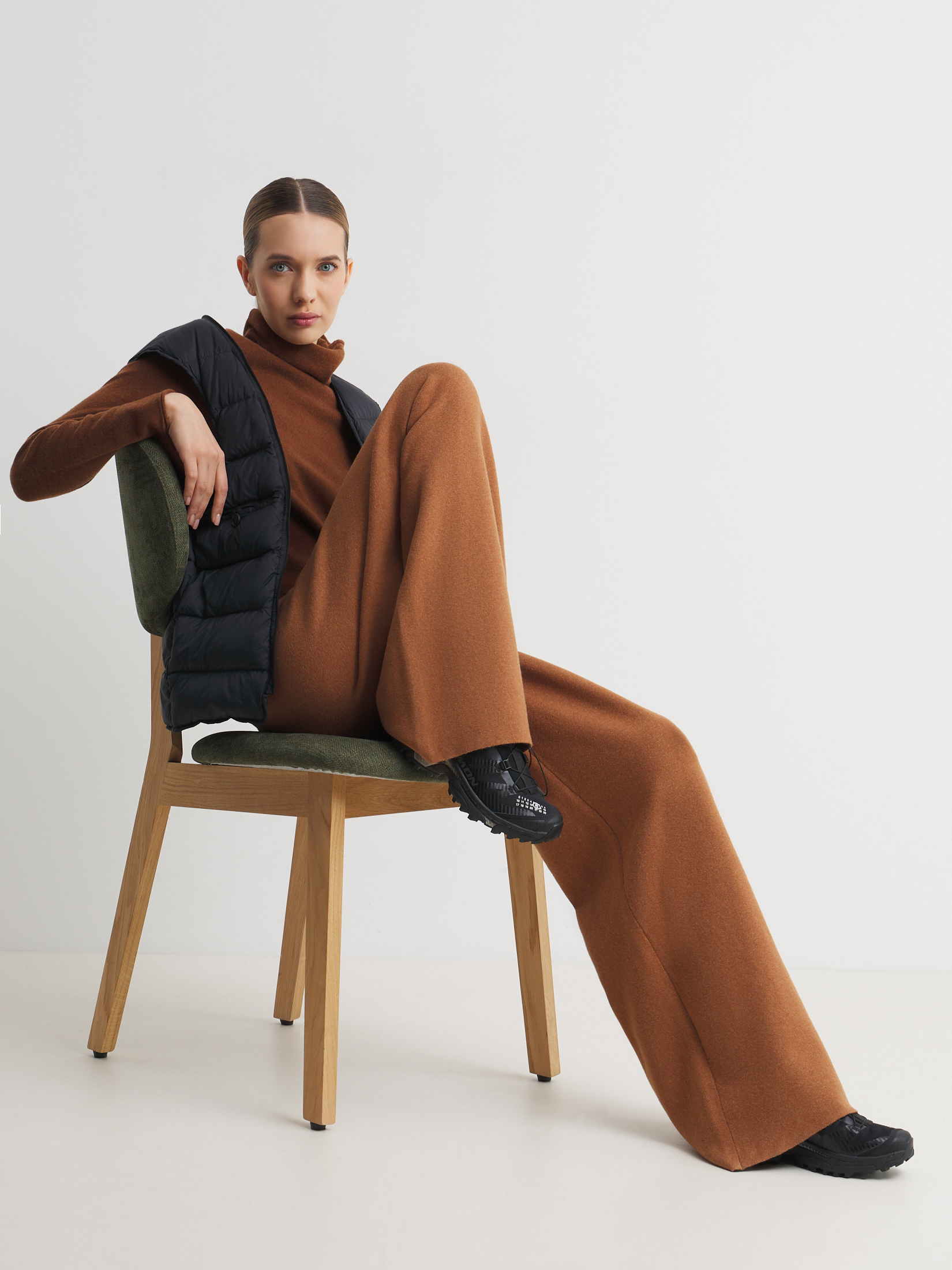 Женские широкие брюки MAISON DAVID 4489627, оранжево-коричневый