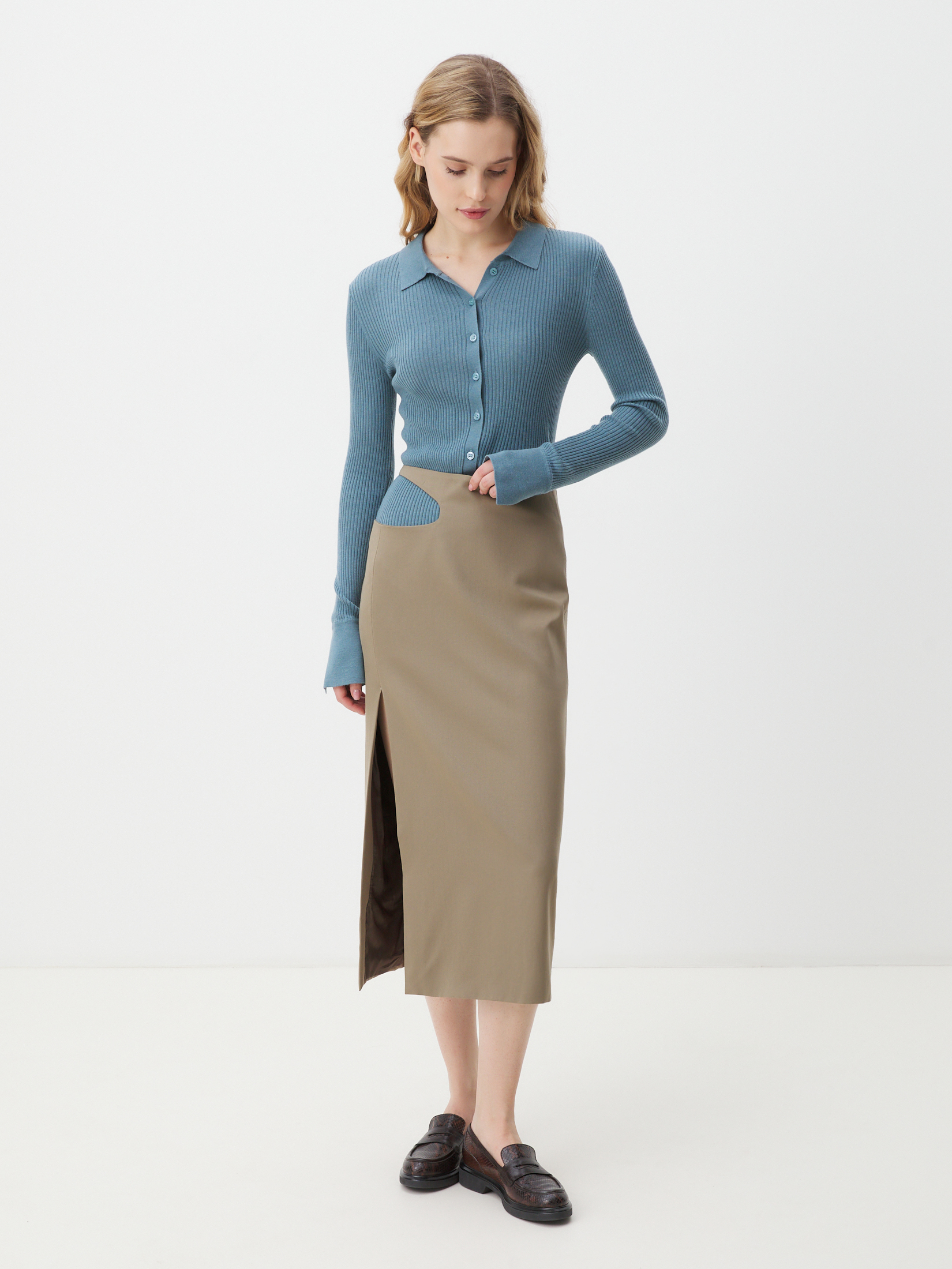 Женский кардиган MAISON DAVID 4451127, серо-лазурный