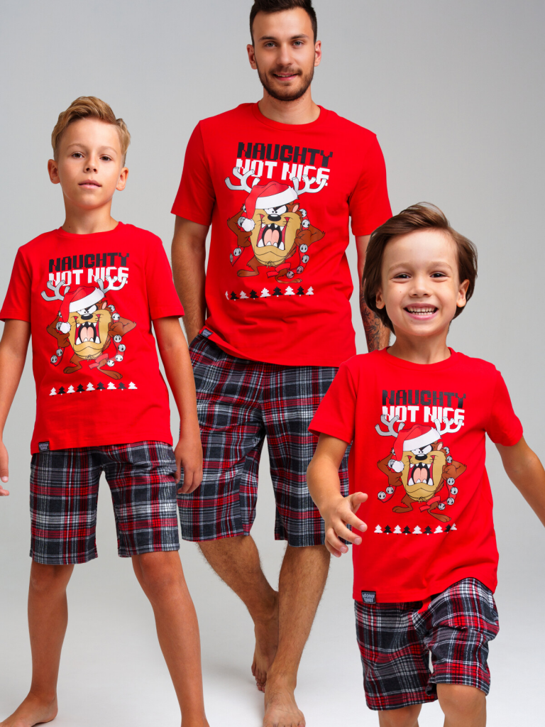 Комплект для мальчиков: фуфайка (футболка) трикотажная, шорты текстильные красный,черный,белый 42432003