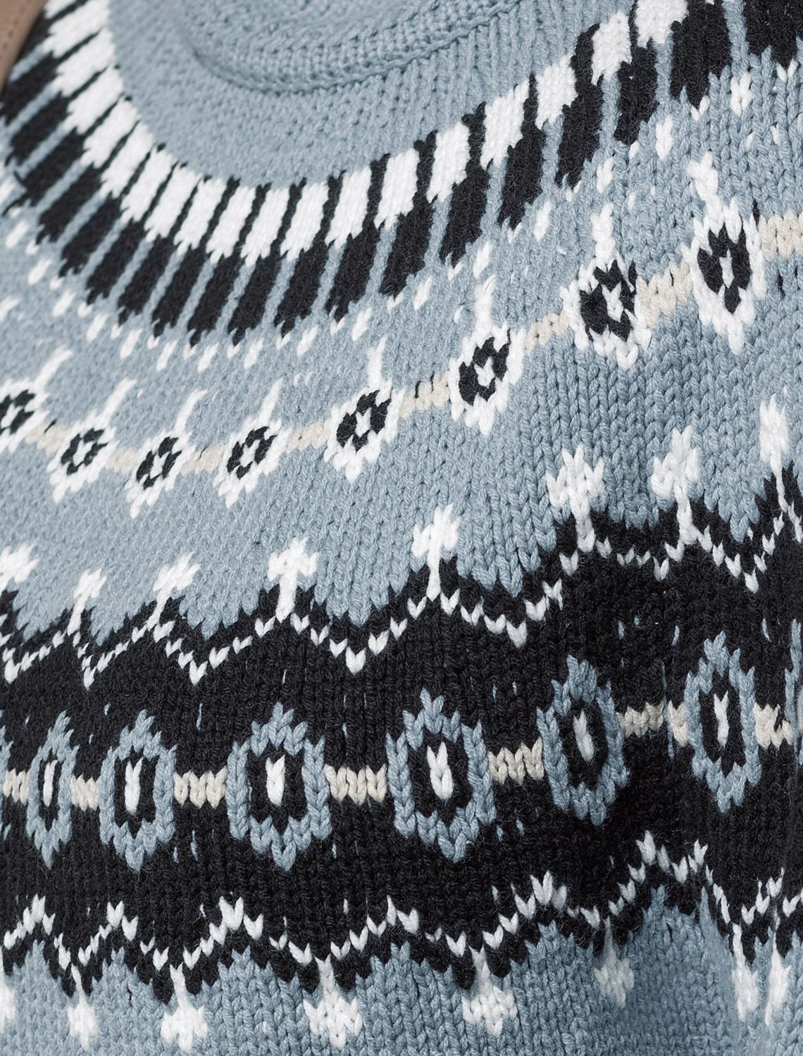 Ст.цена 3090р Джемпер фактурной вязки из хлопка с акрилом D39.334 серо-голубой