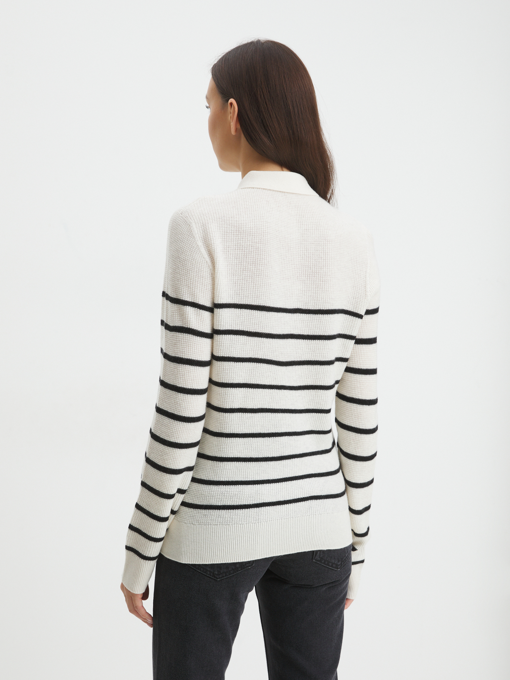 Женский джемпер поло MAISON DAVID 4332713, молочно-белый