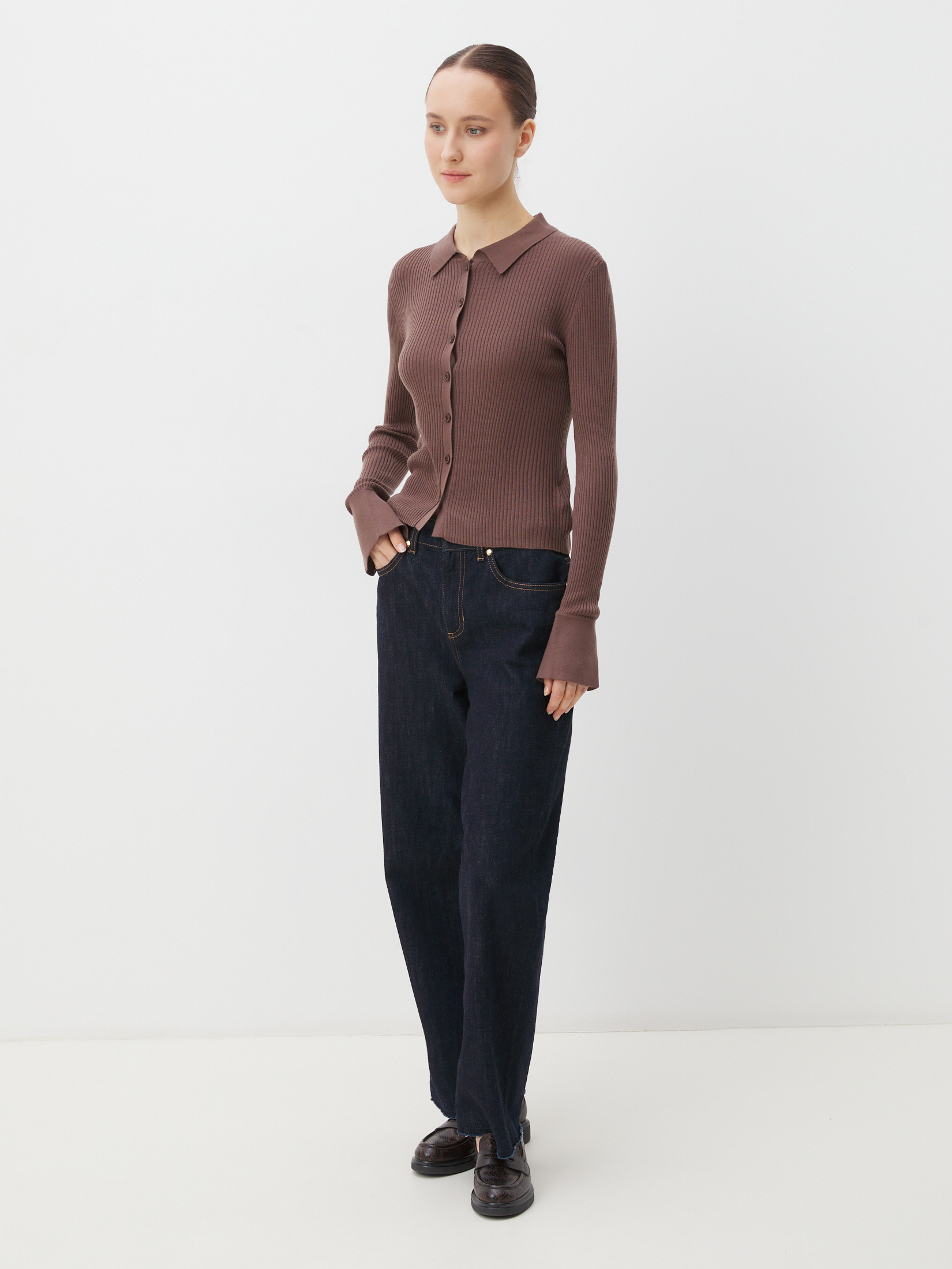 Женский кардиган MAISON DAVID 4451159, пыльно-коричневый