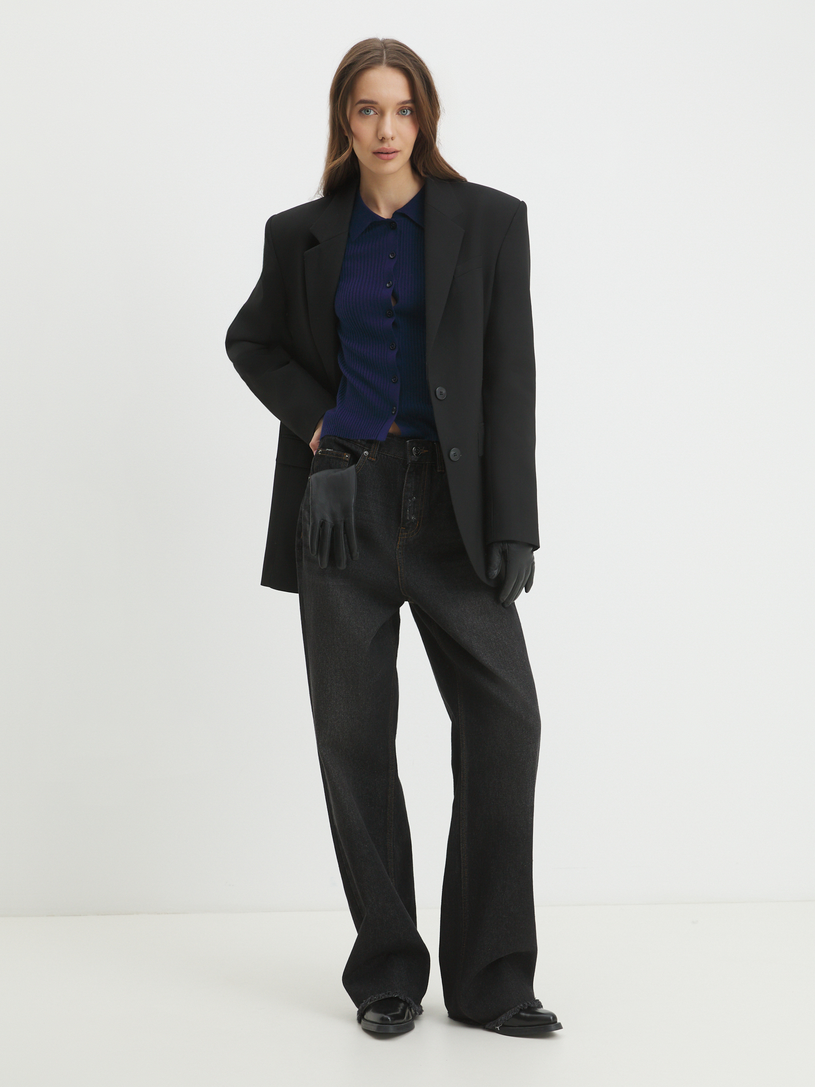 Женский кардиган MAISON DAVID 4451135, фиолетово-синий