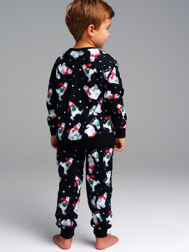 Пижама трикотажная для мальчиков тёмно-синий 42316056