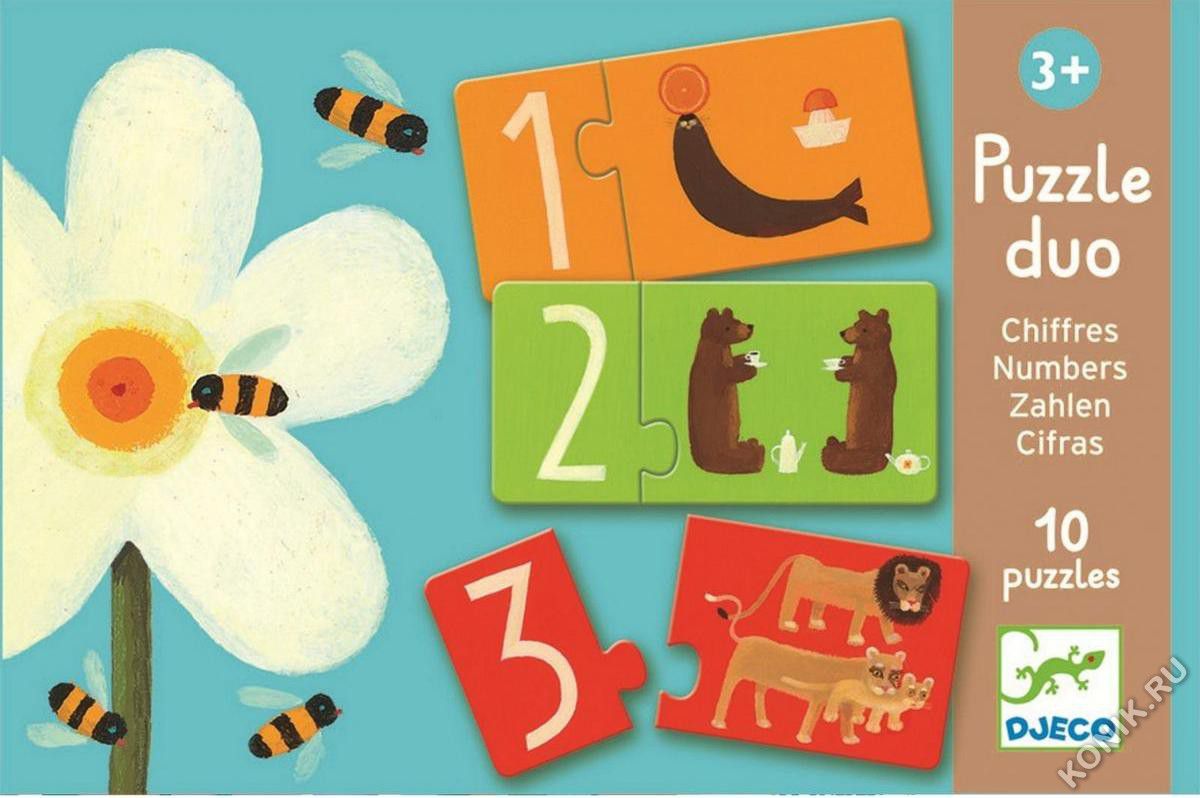 Набор дуо-пазлов Djeco «Цифры», 10 шт.