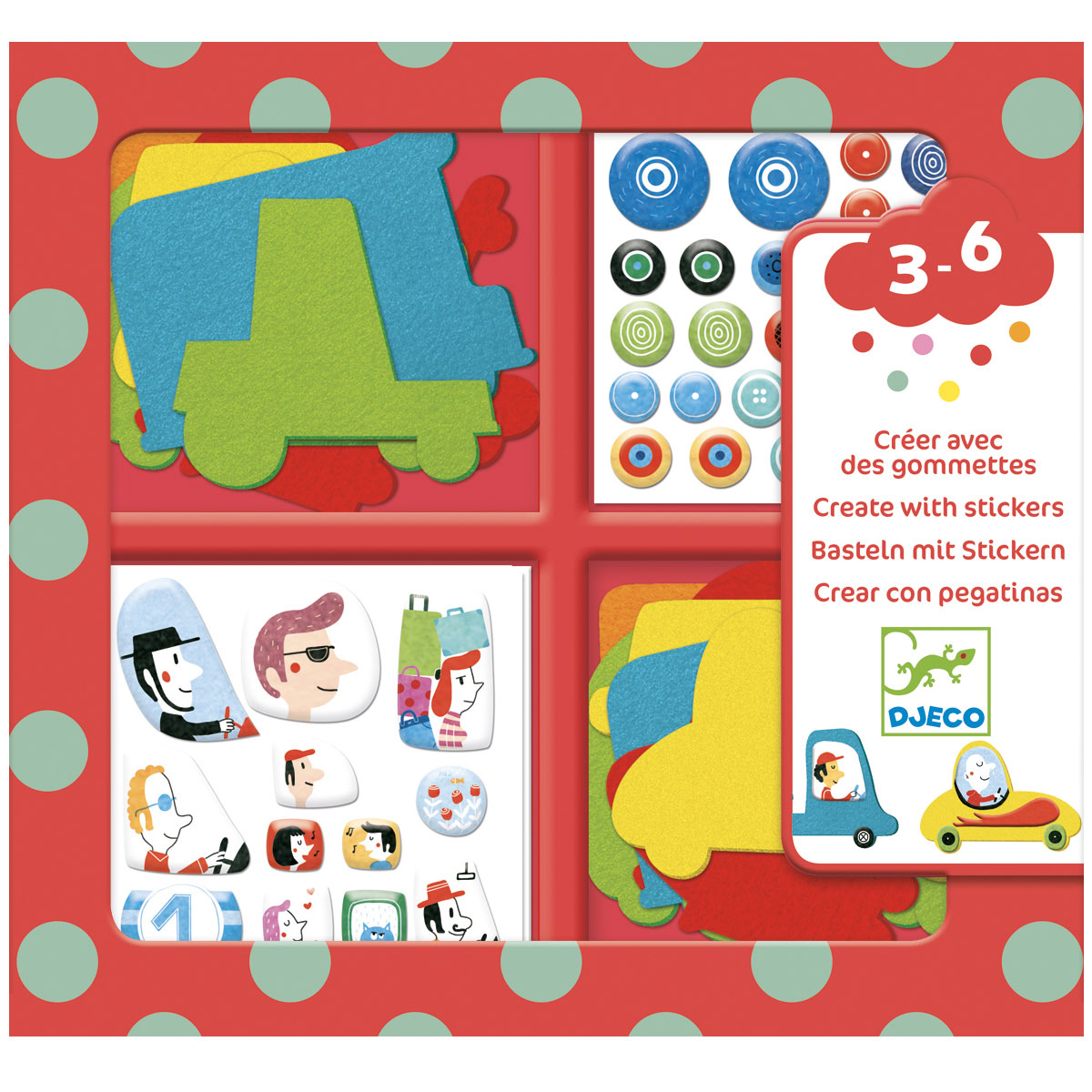 Набор для создания аппликаций из ткани Djeco «Машины»