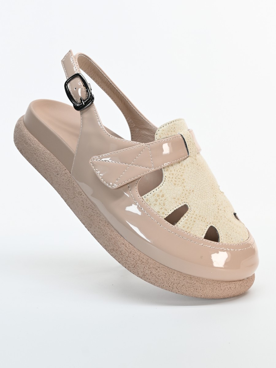 G1771B Туфли жен лет нат лак беж нат кож (41)