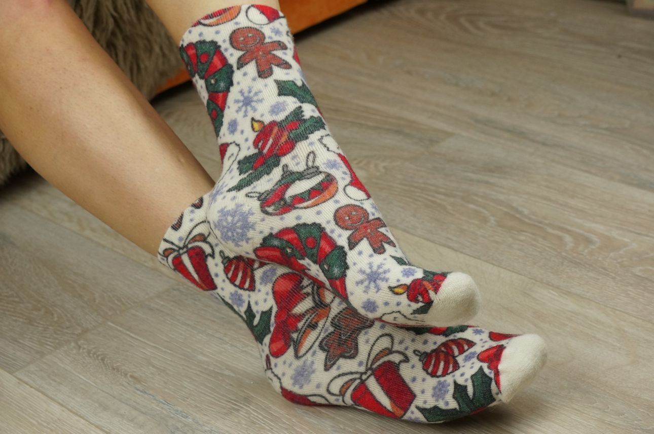 MAHRA Махровые шерстяные носки Джингл Белз, товарисчи! Шапки арт.022