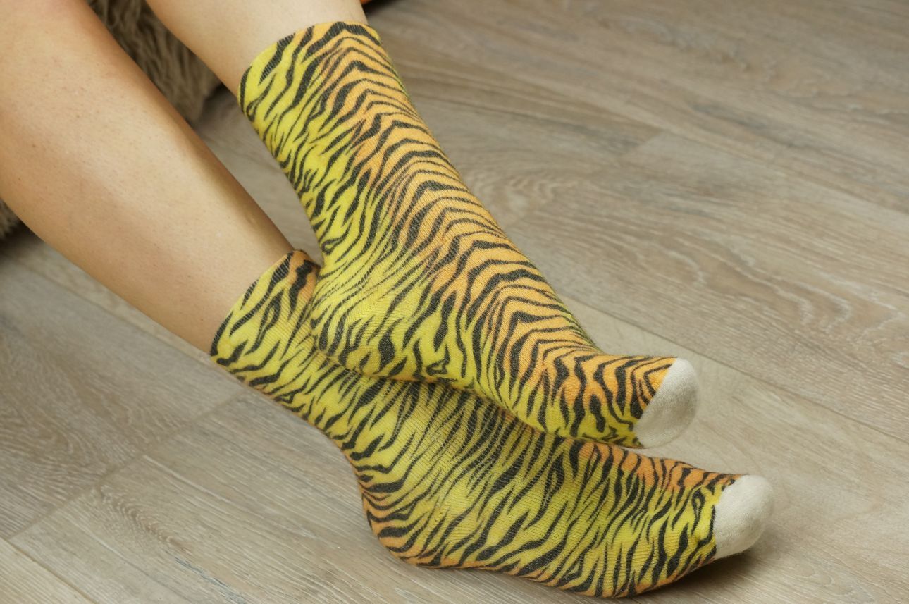 019 MAHRA Махровые шерстяные носки Шкурка неубитого тигрика