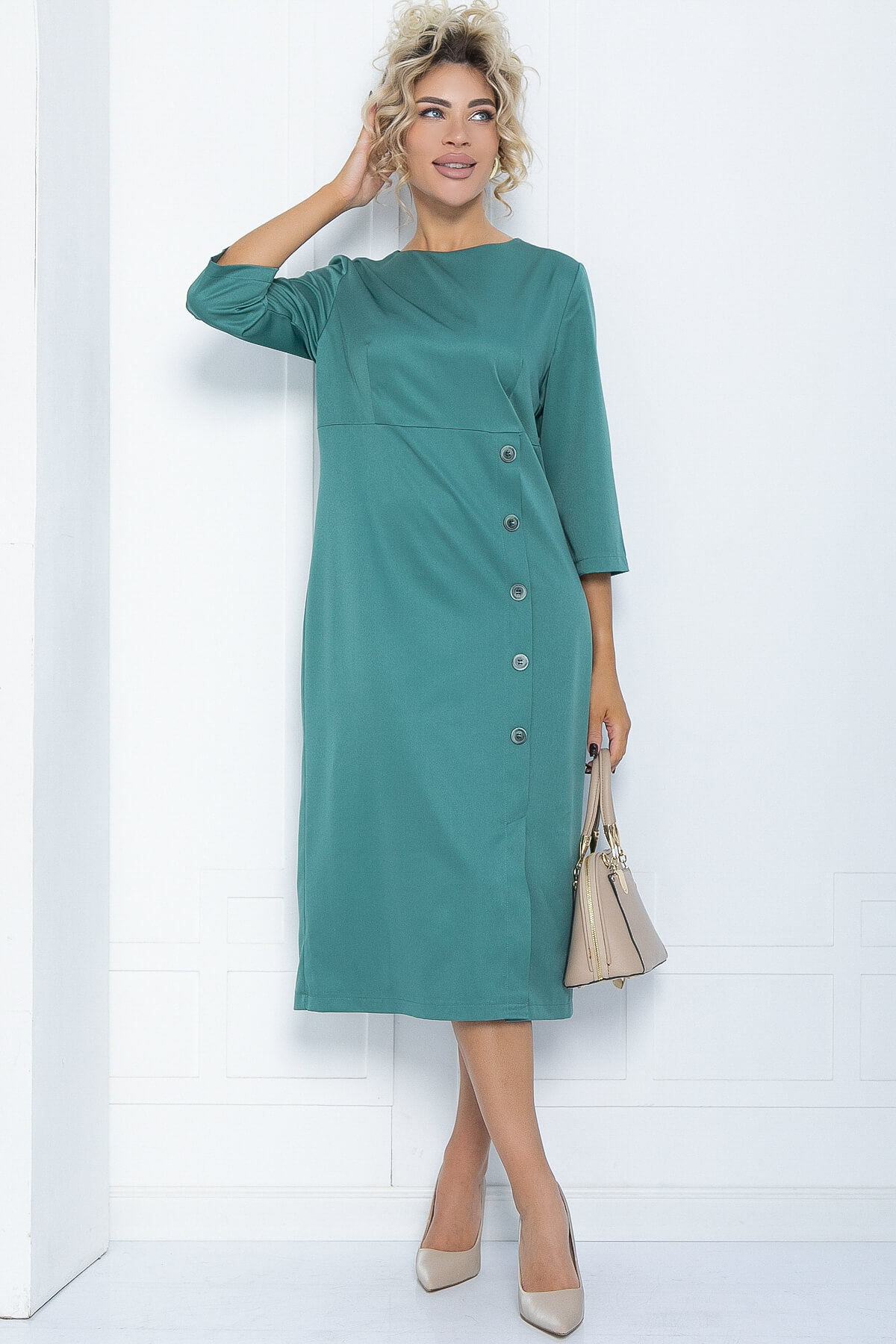 Платье Мэгги (зеленое) П12134