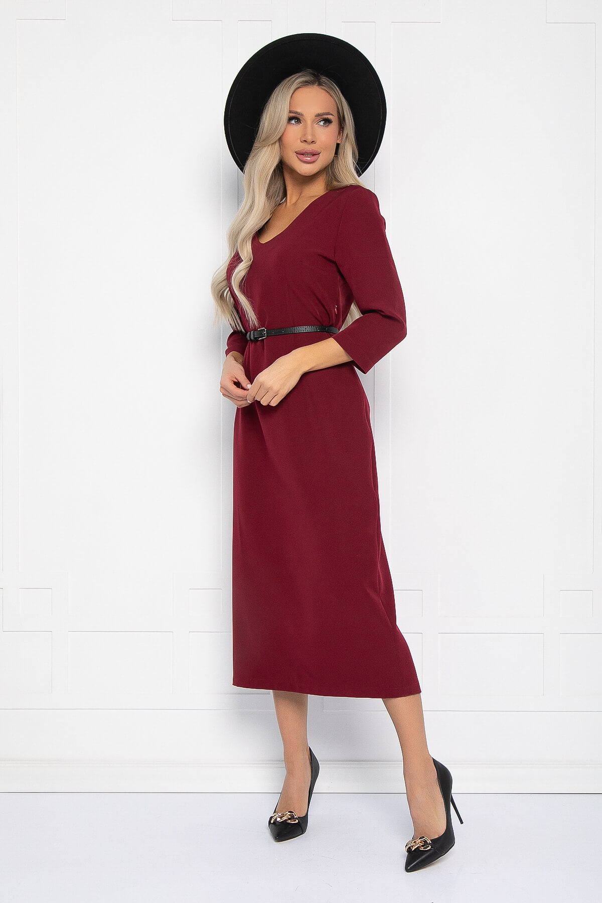 Платье Фабела (бордовое) П11652