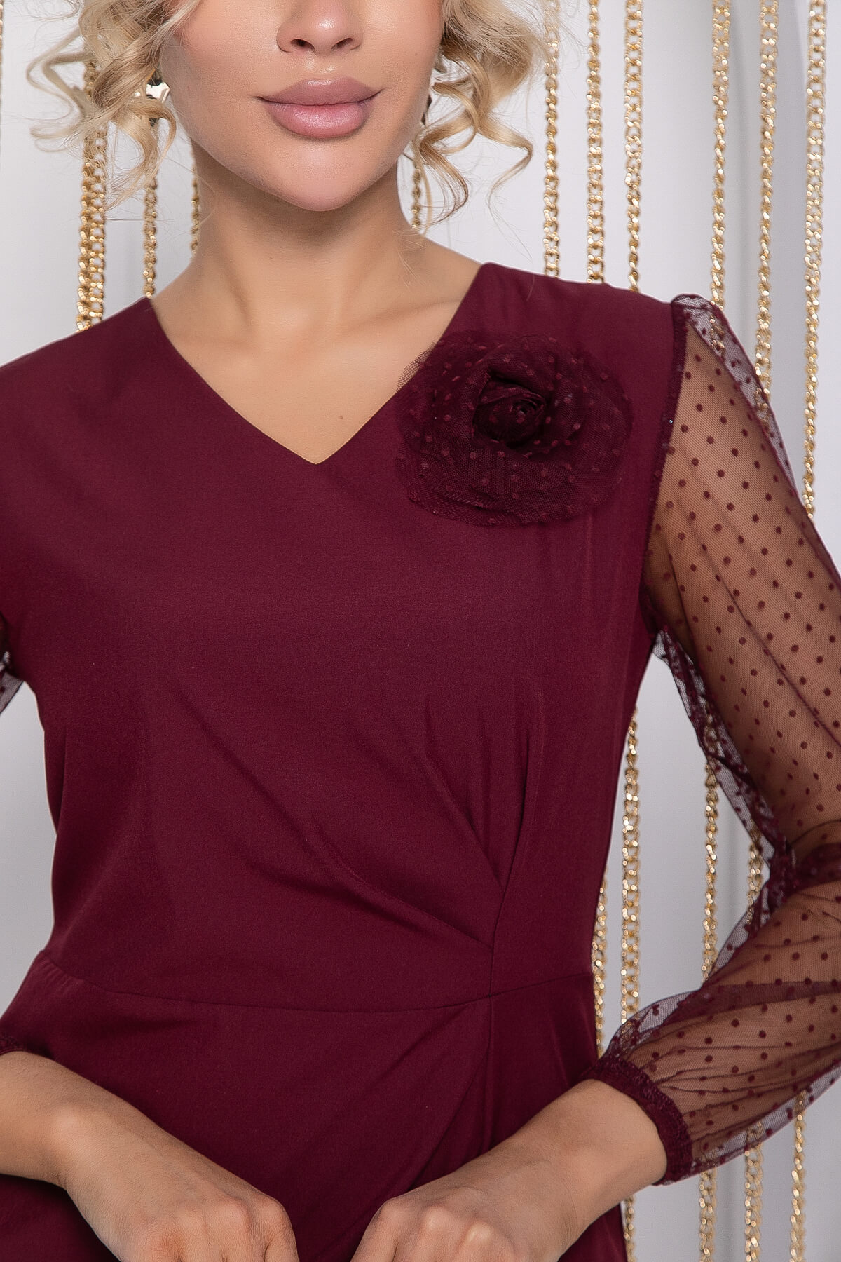 Платье Загадка ночи (бордовое) П12197-35