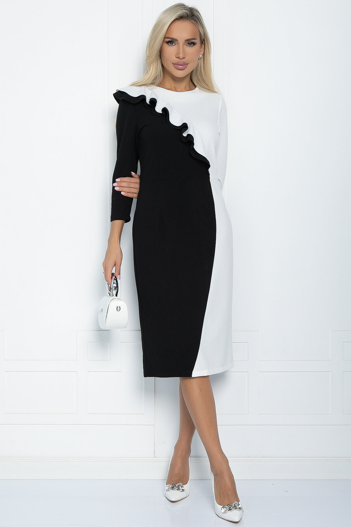 Платье Эванесса (черно-белое) П12747-35М