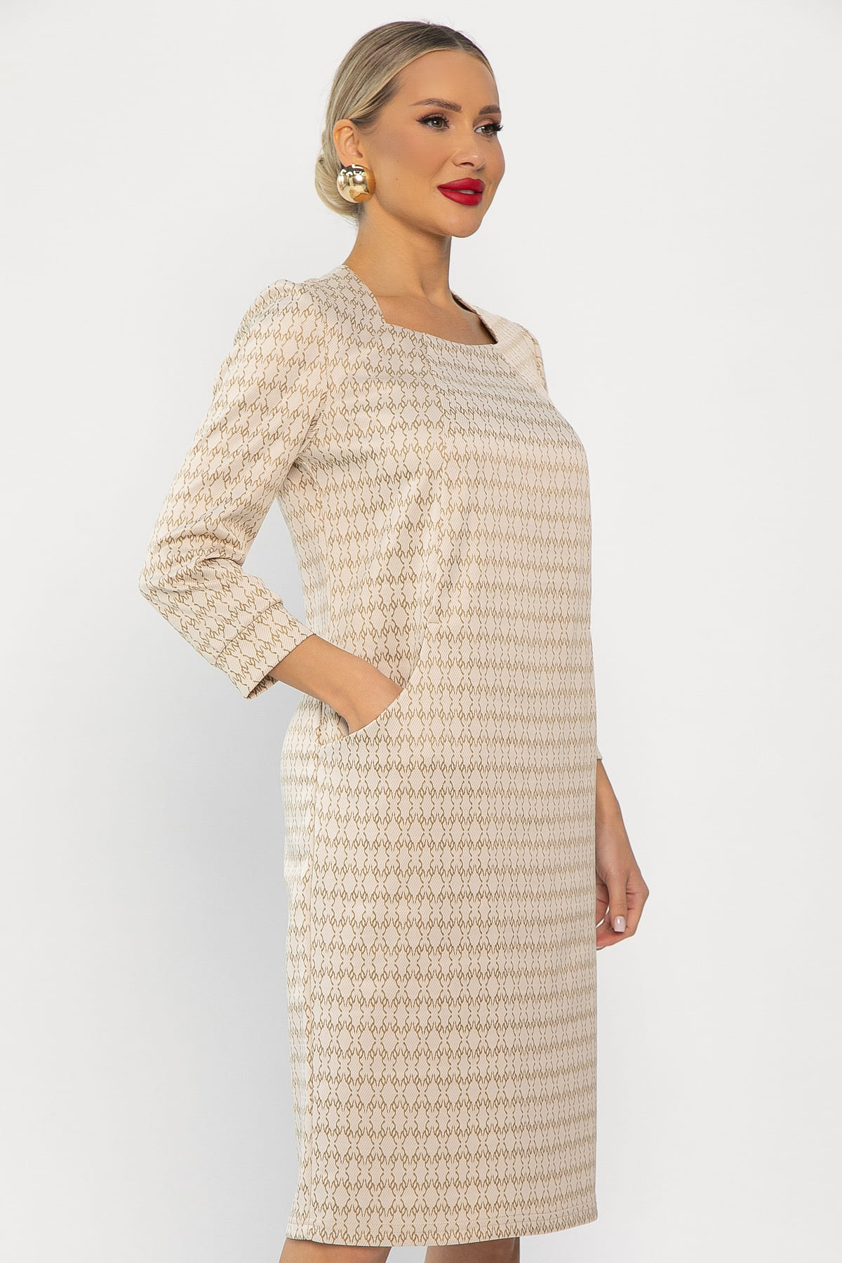 Платье Настроение (бежевое) П13744-19М