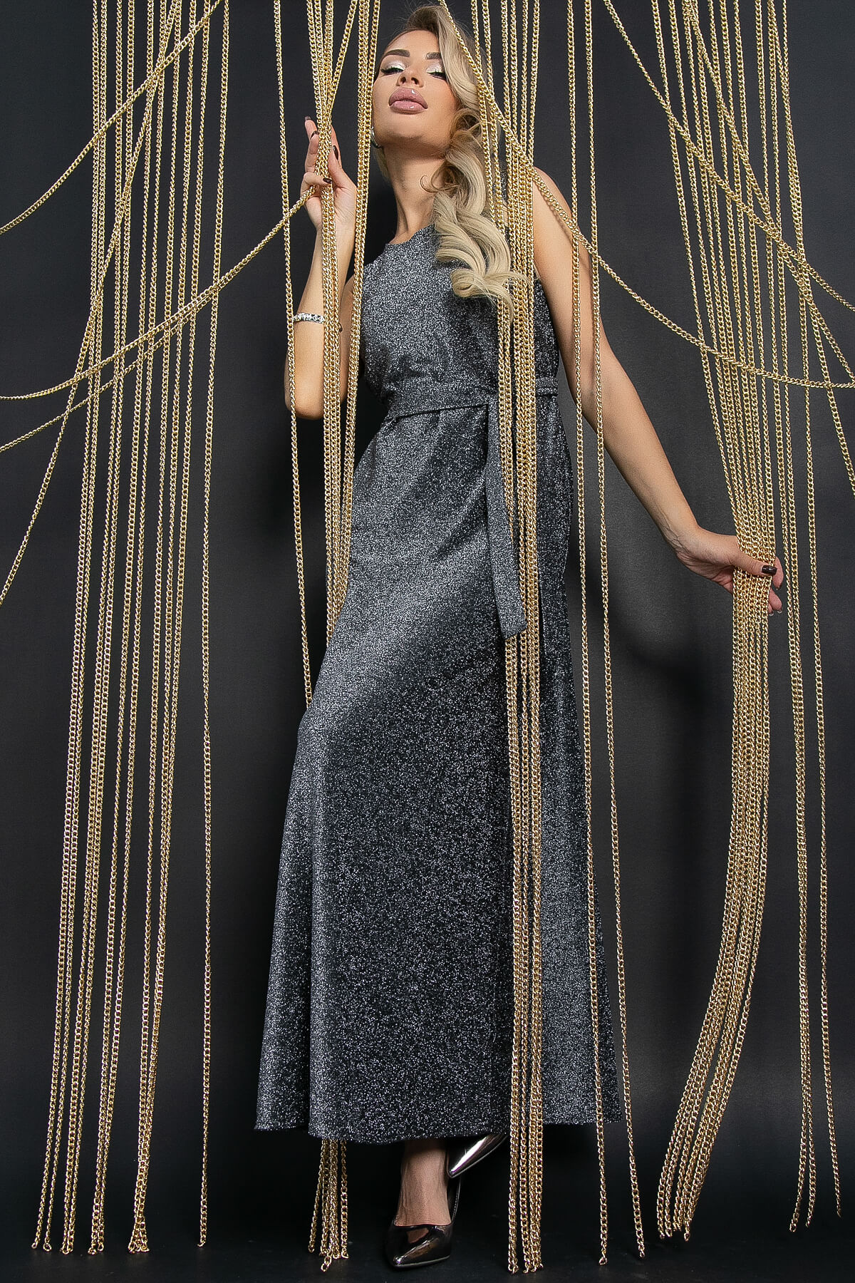 Платье Алхери (темное серебро) П11757