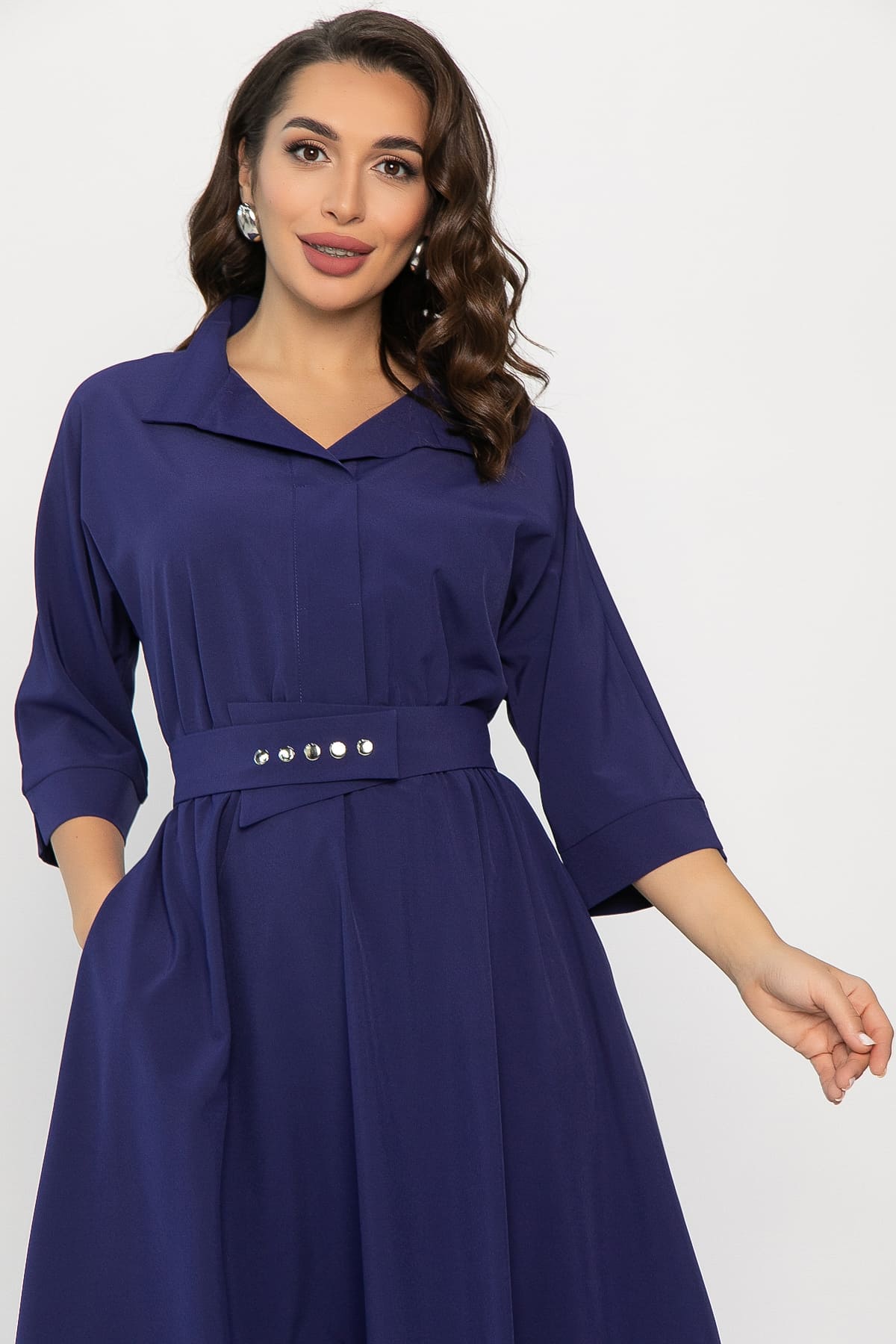 Платье с поясом Доминанта НЬЮ (чернильно-синий) П14343-16М