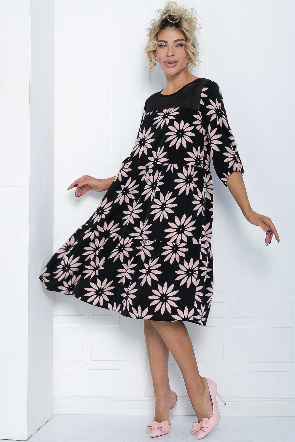 Платье Омут красоты (черное) П12096