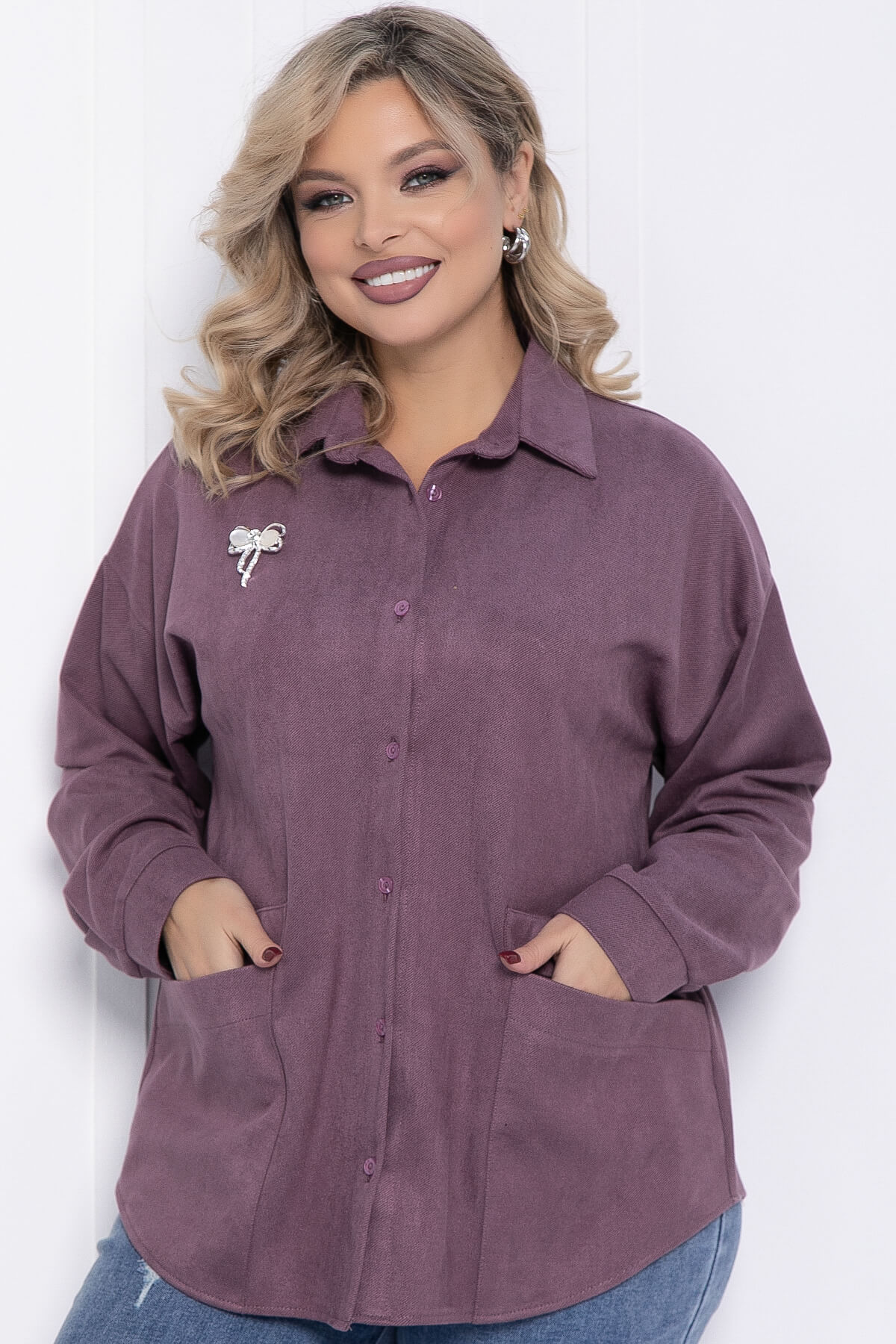 Рубашка Камета (пыльно-фиолетовая) Б12350-18