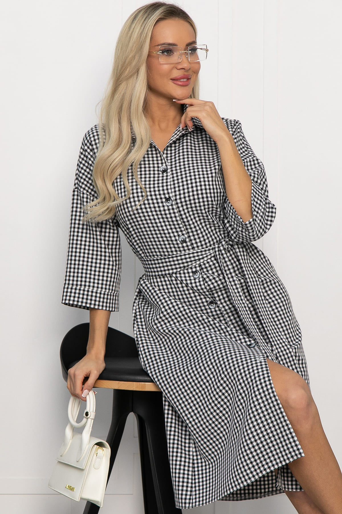 Платье Кэсси (черно-белое) П11218