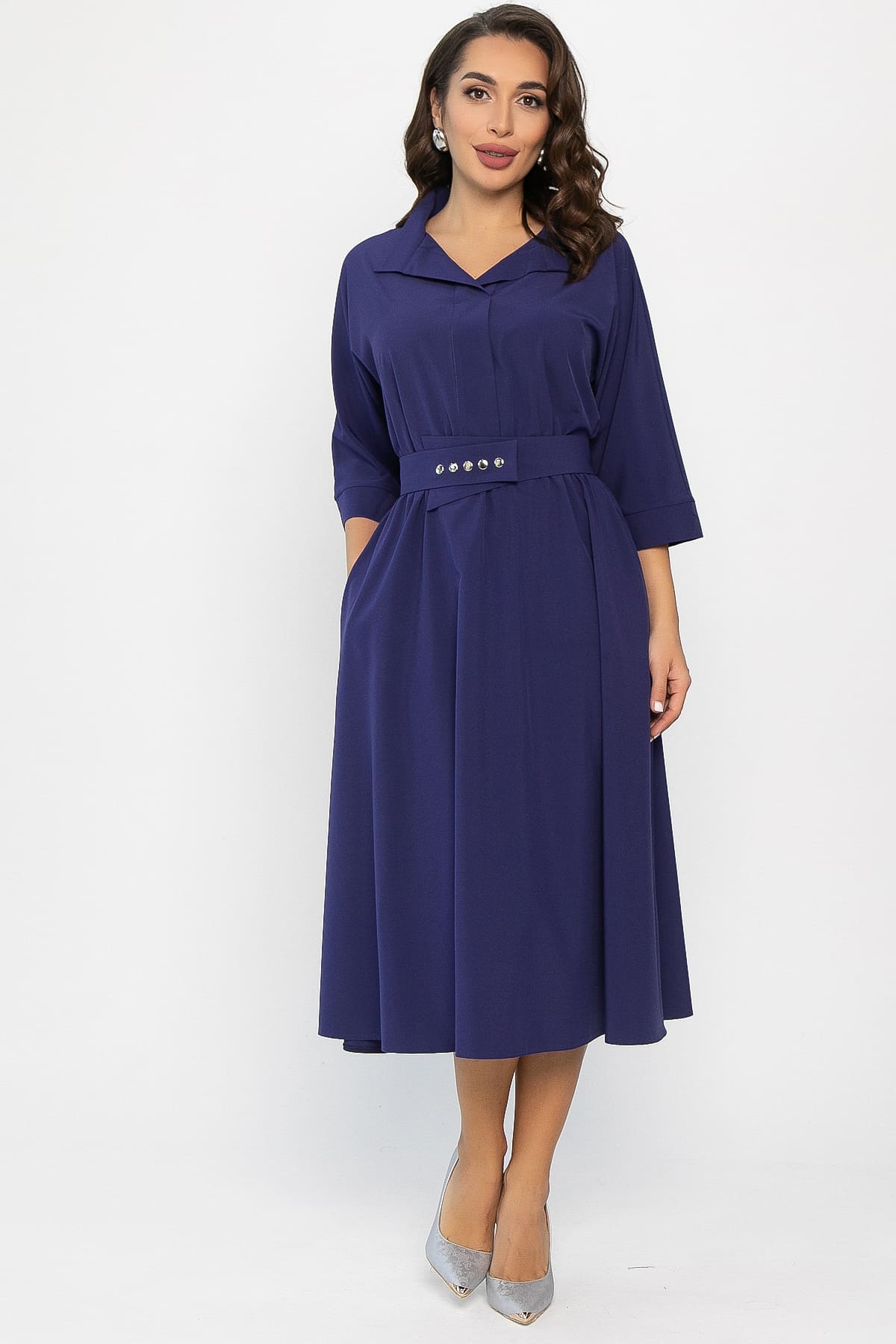 Платье с поясом Доминанта НЬЮ (чернильно-синий) П14343-16М