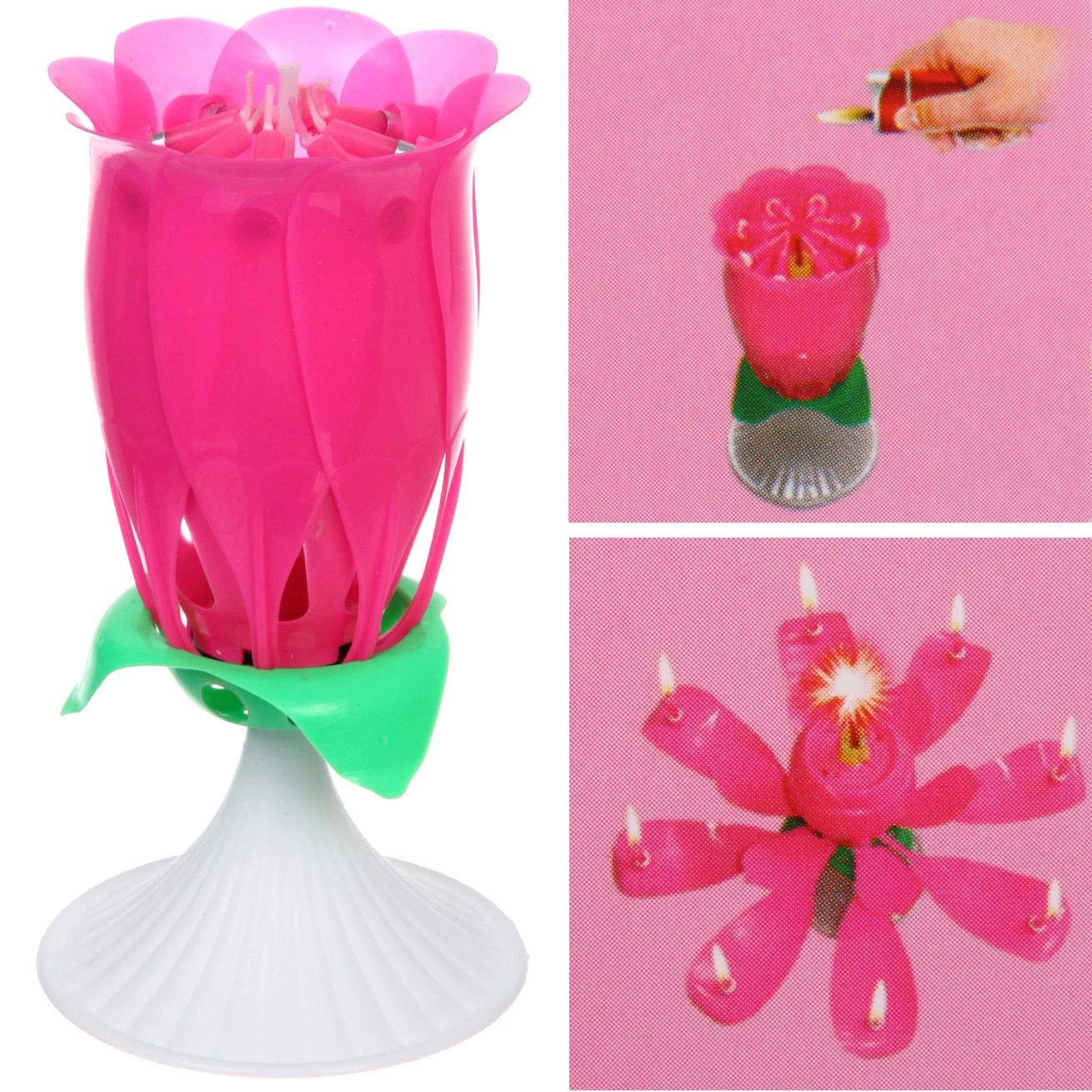 Свеча для торта раскрывающийся цветок