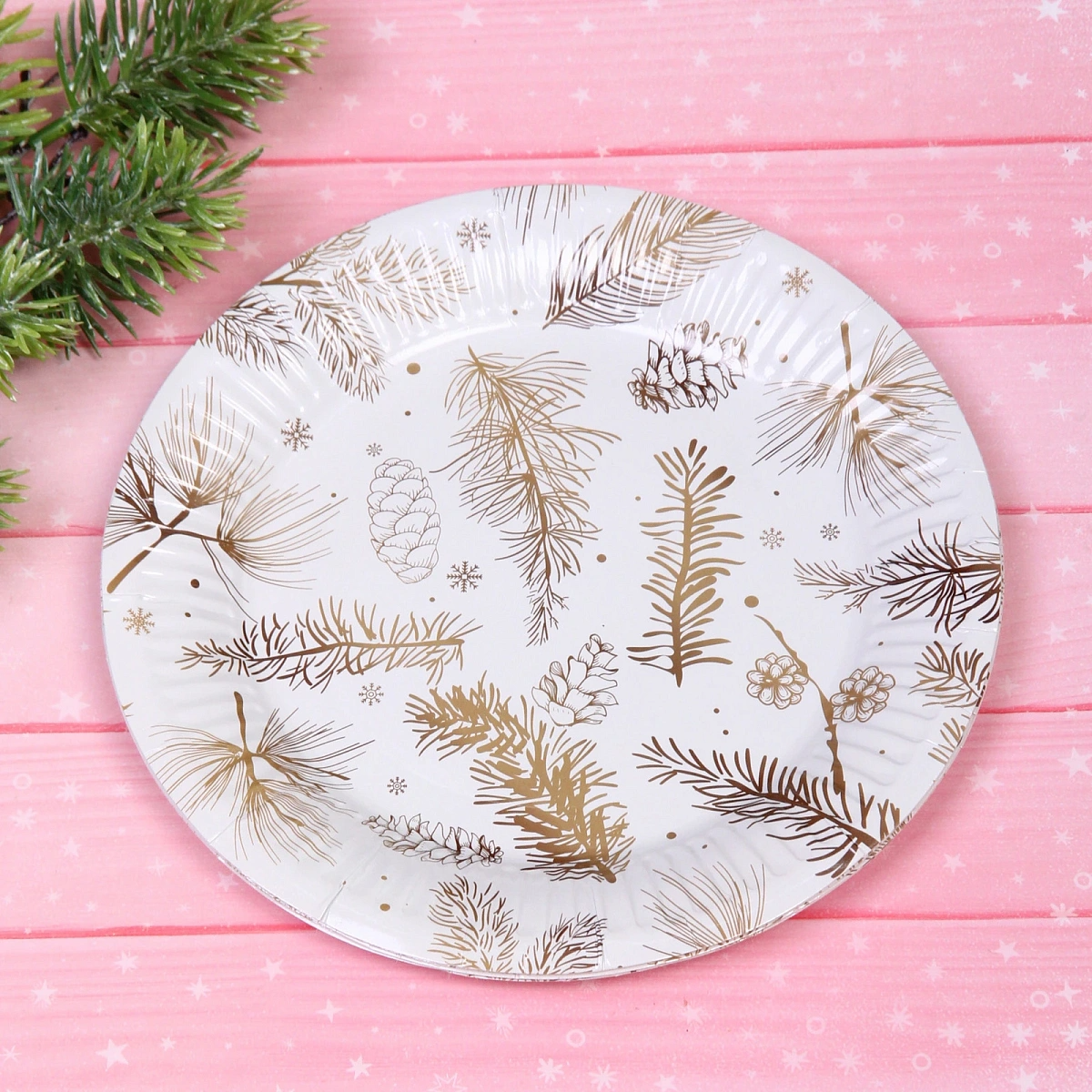 Тарелка бумажная 18 см в наборе 10 шт