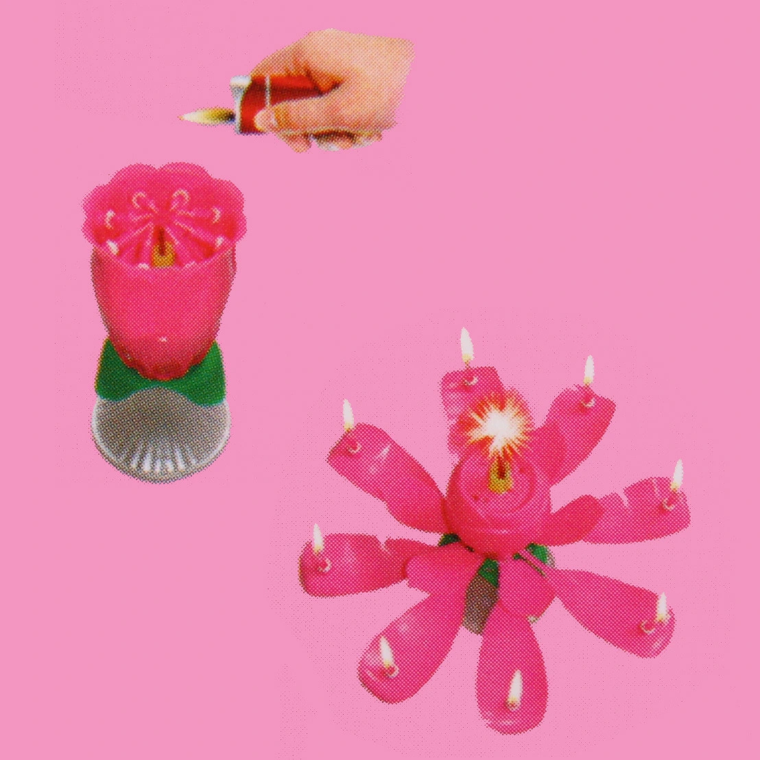 Свеча для торта раскрывающийся цветок