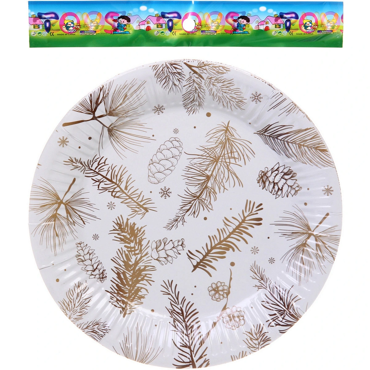 Тарелка бумажная 18 см в наборе 10 шт