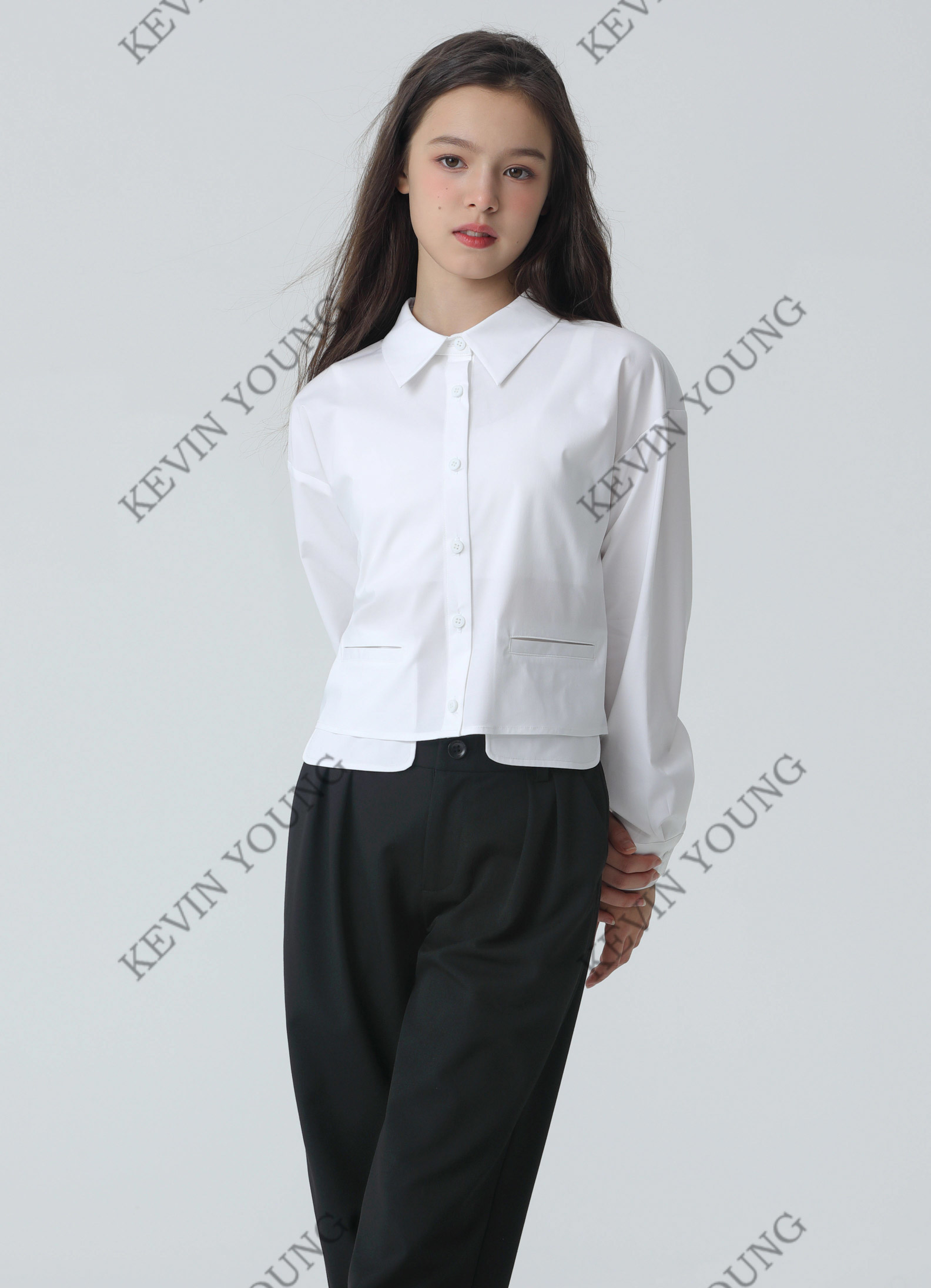 Блузка KevinYoung 105669 Белый школьная одежда