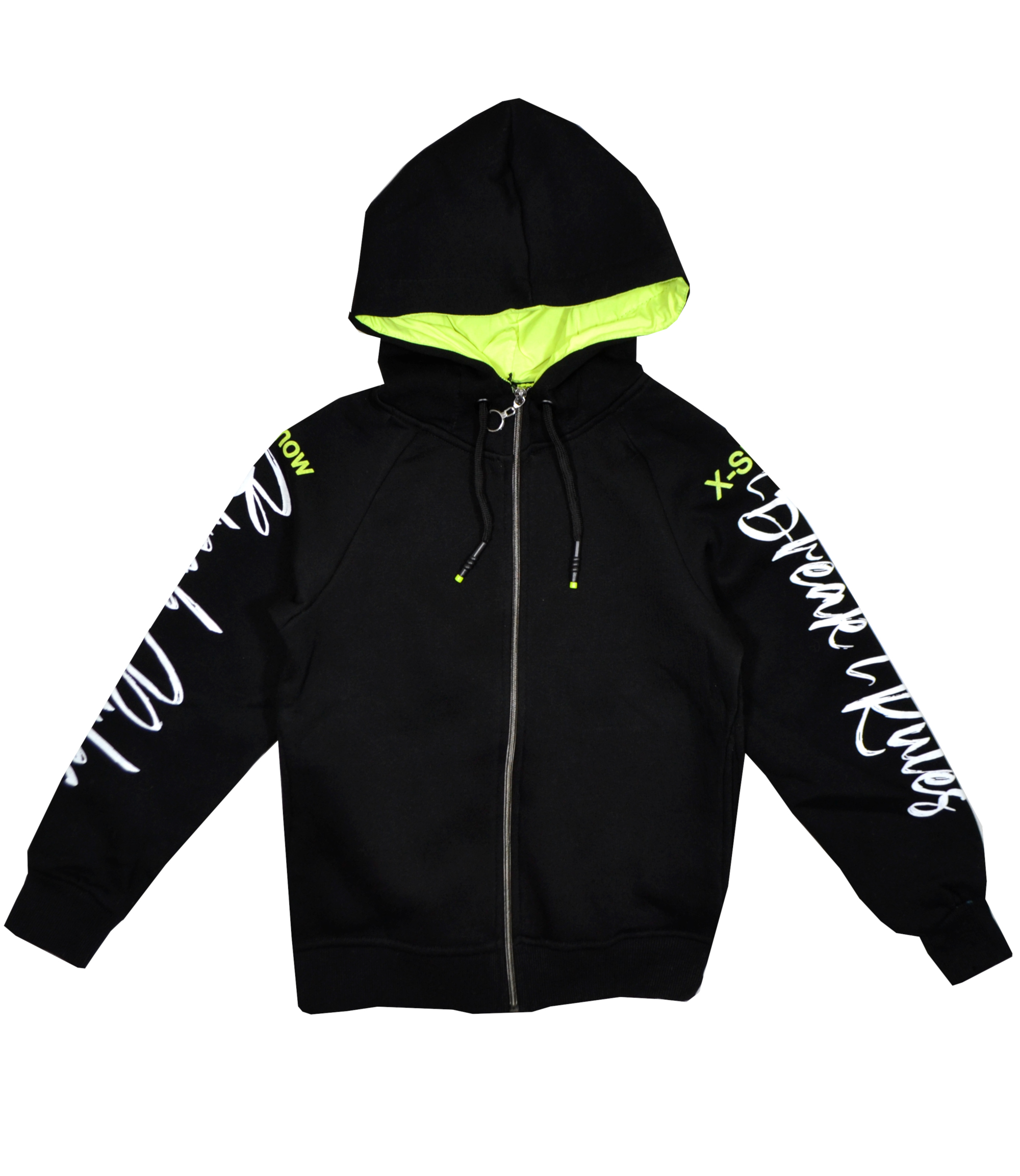 Толстовка Show kids 7567 Черный/Зеленый Начес