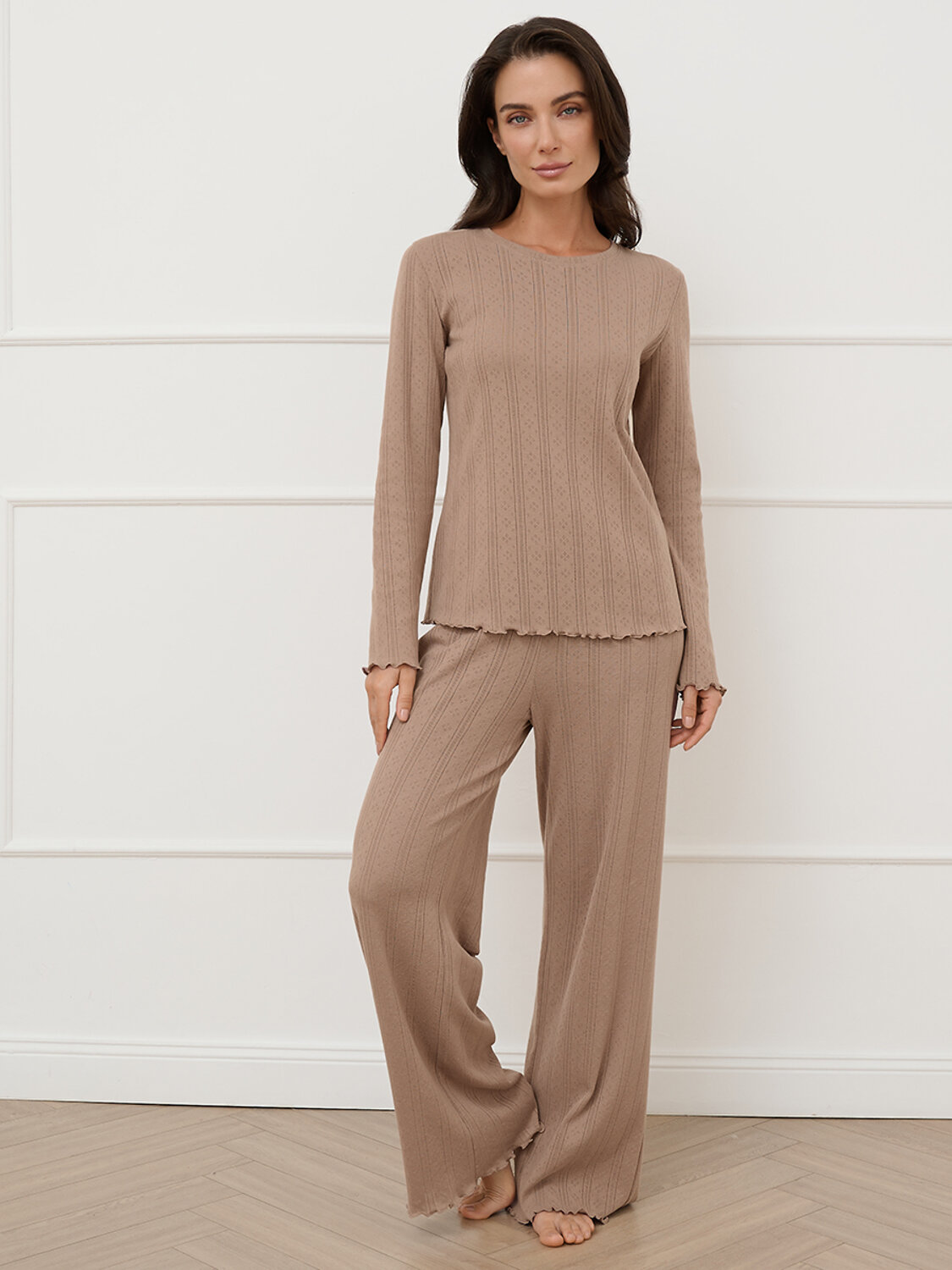 ст. цена2133руб.! Omsa Пижама OmD 0250D POINTELLE Пижама жен. (Футболка+Брюки широкие с гульфиком), СО