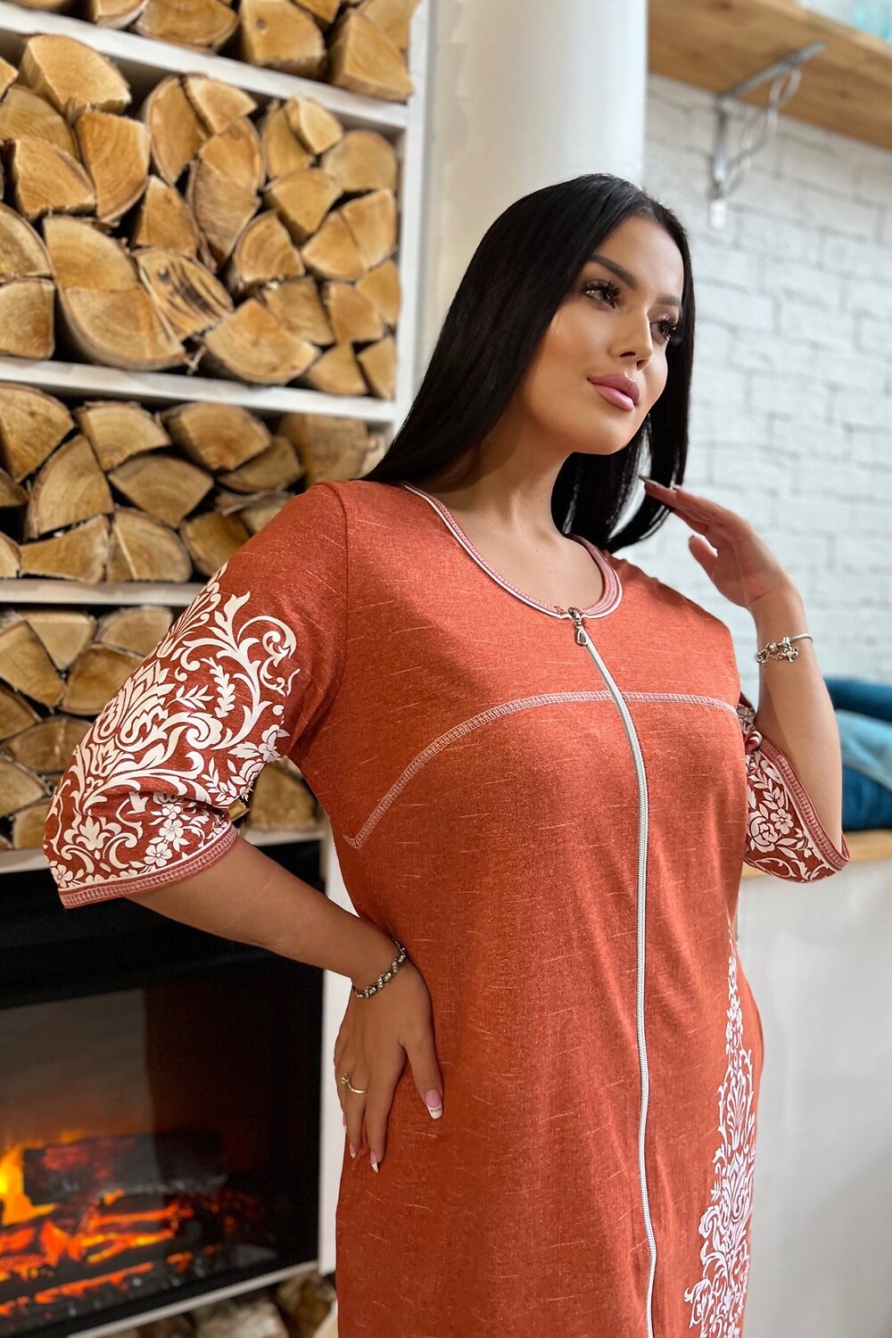 ст. цена912руб.! Натали Халат 8165коричневый