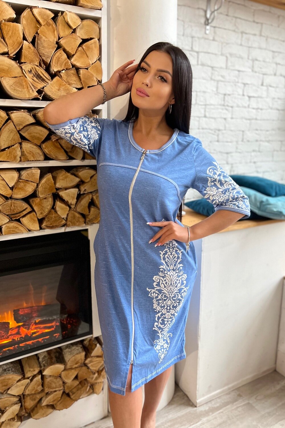 ст. цена912руб.! Натали Халат 8165джинс