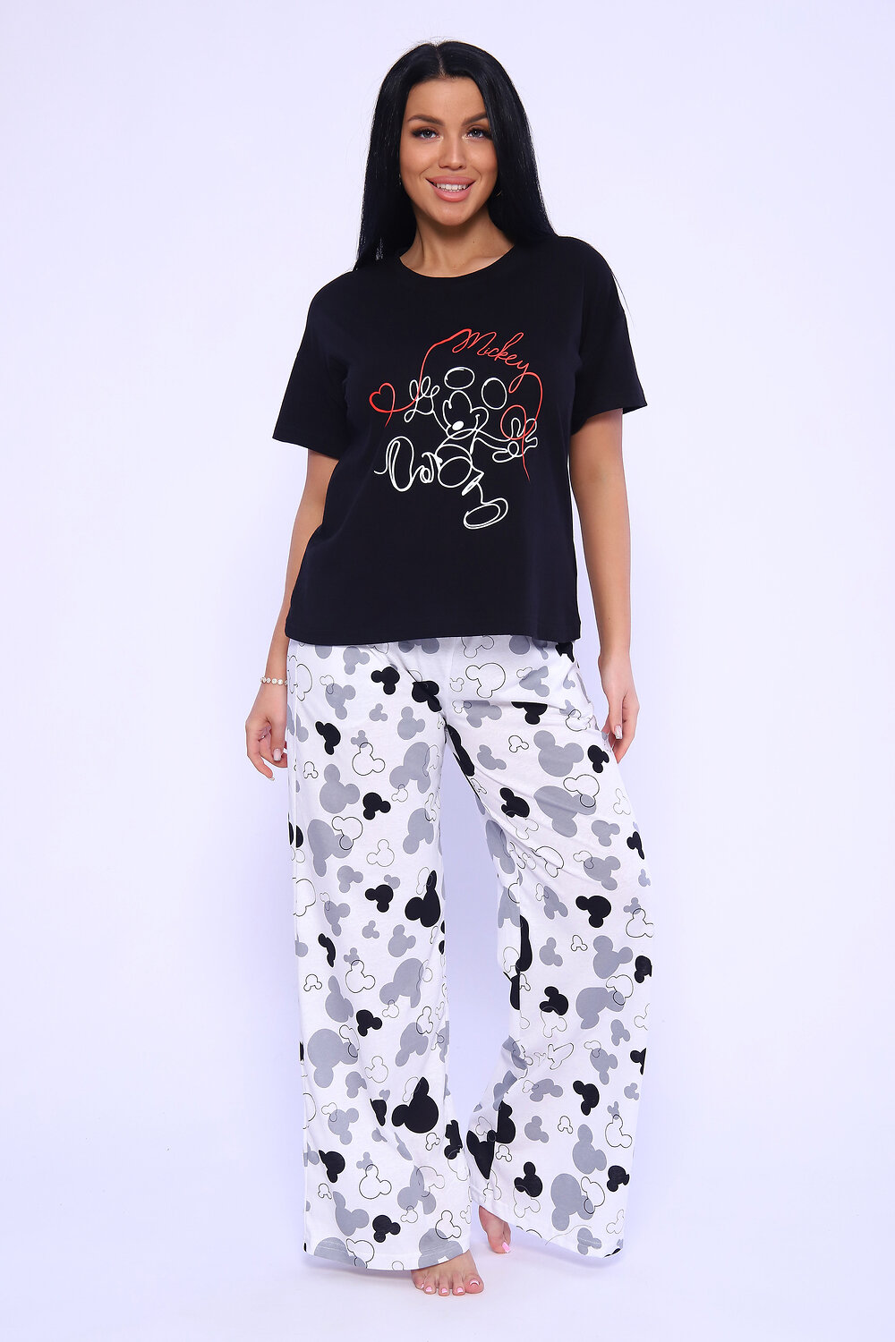 ст. цена1410руб.! Натали Костюм 71098черно-белый