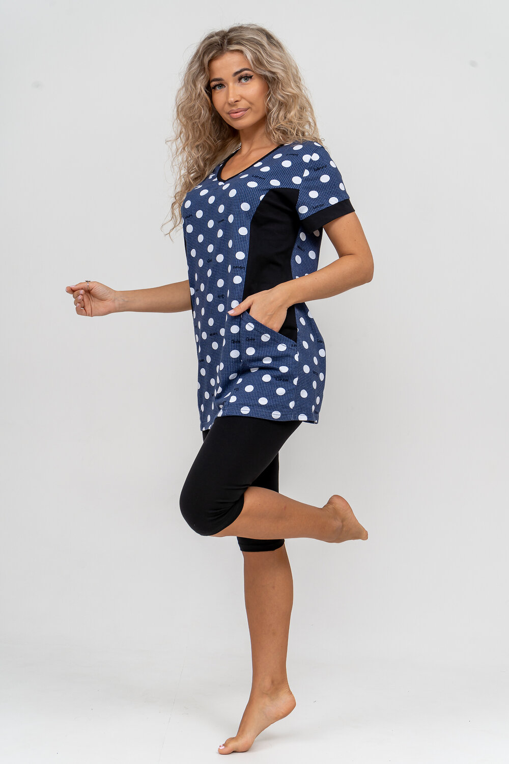 ст. цена1140руб.! Натали Костюм 36825синий горох