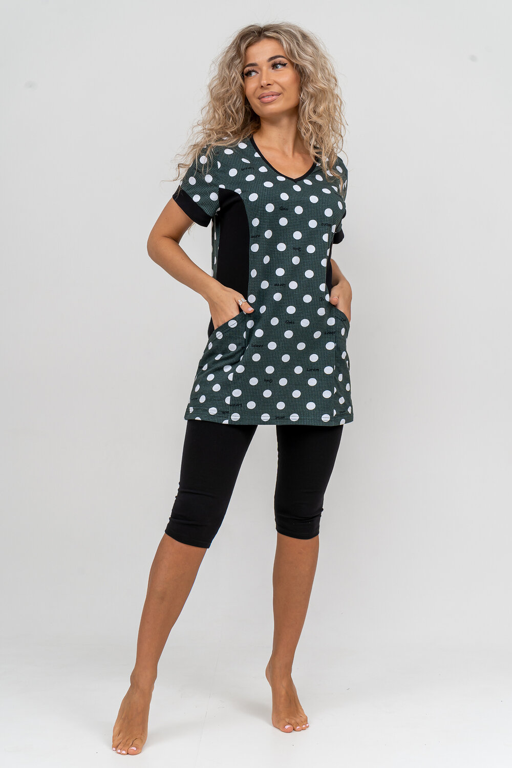 ст. цена1140руб.! Натали Костюм 36825зеленый горох